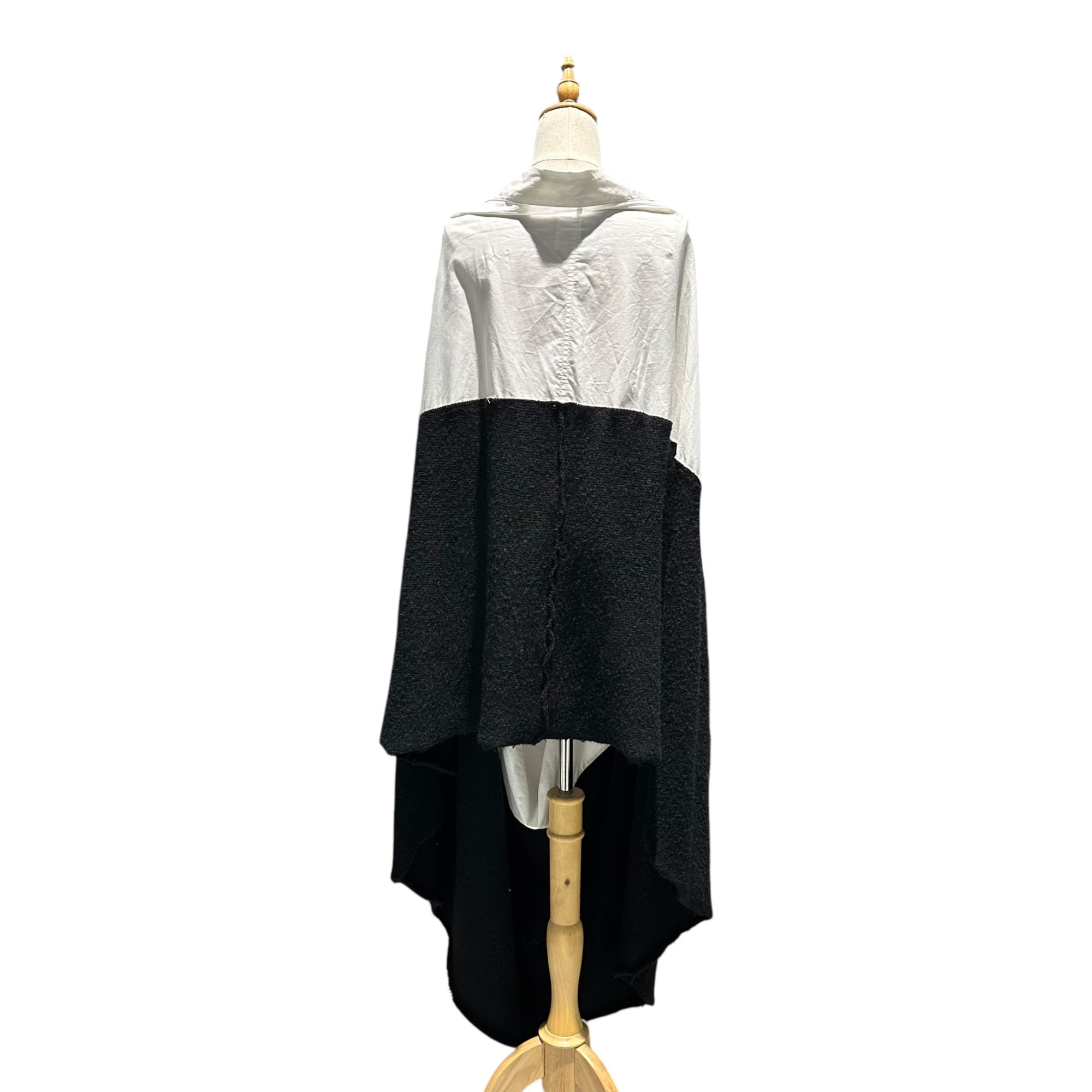 LIMI feu(リミフゥ) Shirt-Docked Knit Snood シャツ ドッキング ニット スヌード S ホワイト×ブラック