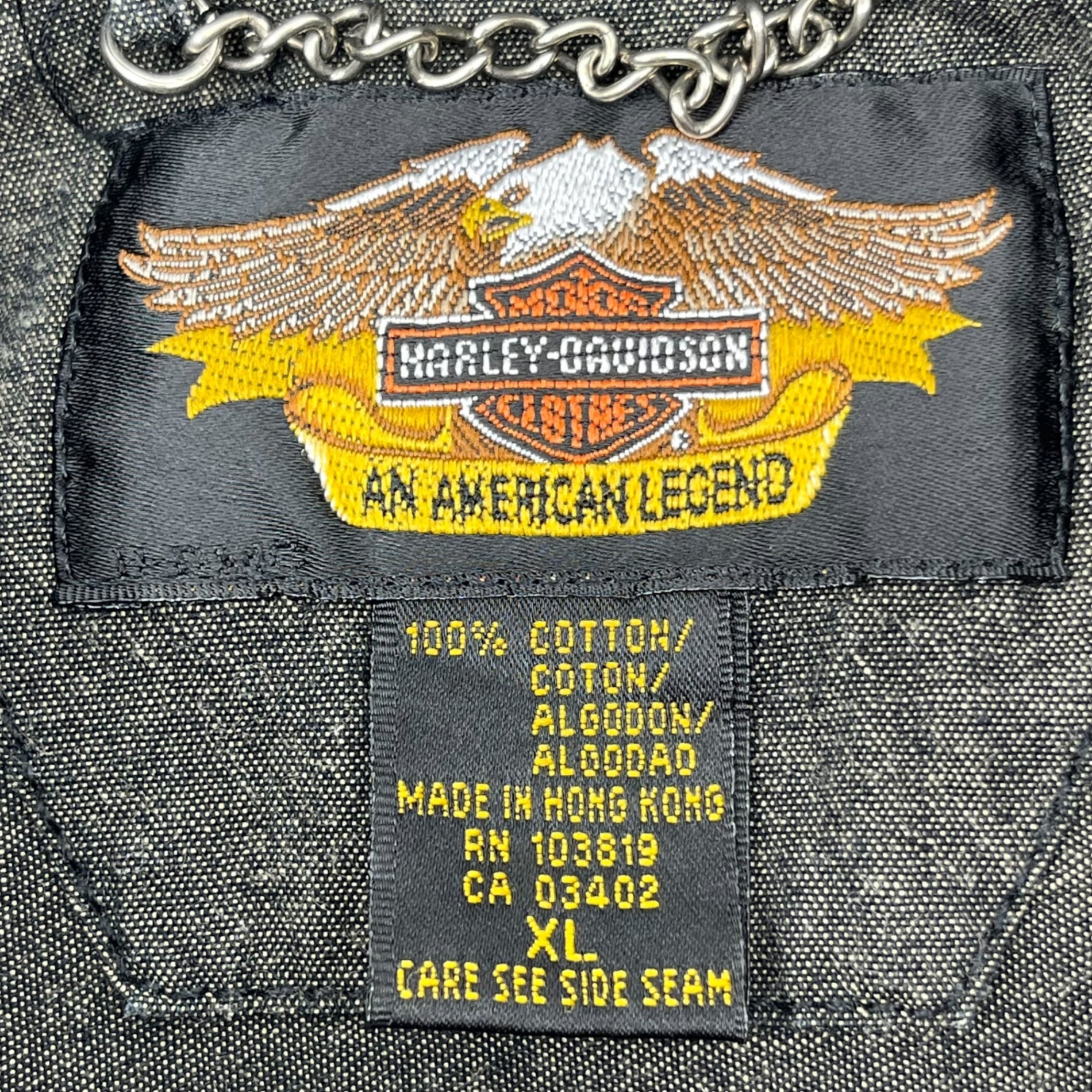 HARLEY DAVIDSON(ハーレーダビッドソン) Back Logo Embroidery Long Sleeve Shirt バック ロゴ 刺繍 長袖 シャツ 96011-04VM XL グレー アメカジ バイク