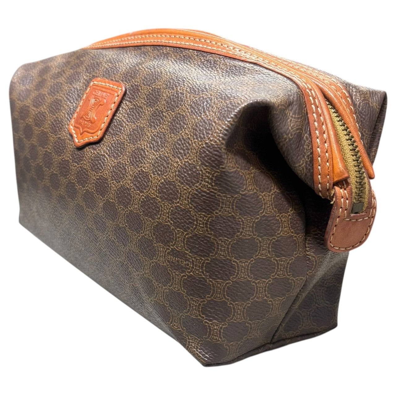 CELINE(セリーヌ) Macadam Pattern Cosmetic Pouch マカダム柄 コスメ ポーチ ブラウン OLD オールド