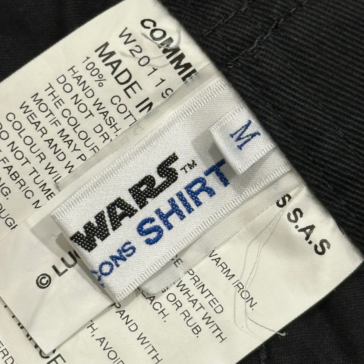 STAR WARS x COMME des GARCONS SHIRT(スターウォーズ × コムデギャルソンシャツ) Dark Side Printed Easy Pants ダークサイド プリント イージー パンツ W20119 M ブラック×ホワイト