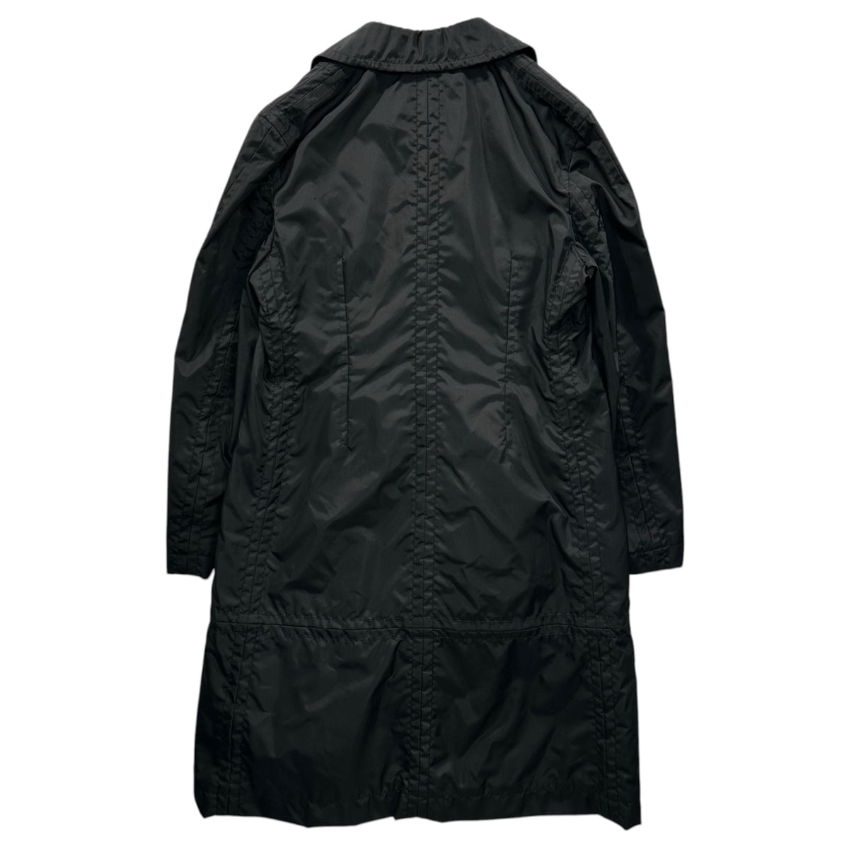 COMME des GARCONS COMME des GARCONS(コムデギャルソンコムデギャルソン) 2005AW Nylon Stitched Balmacaan Coat 裏ボア ナイロン ステッチ ステンカラー コート RP-C002 L ブラック AD2005 00's