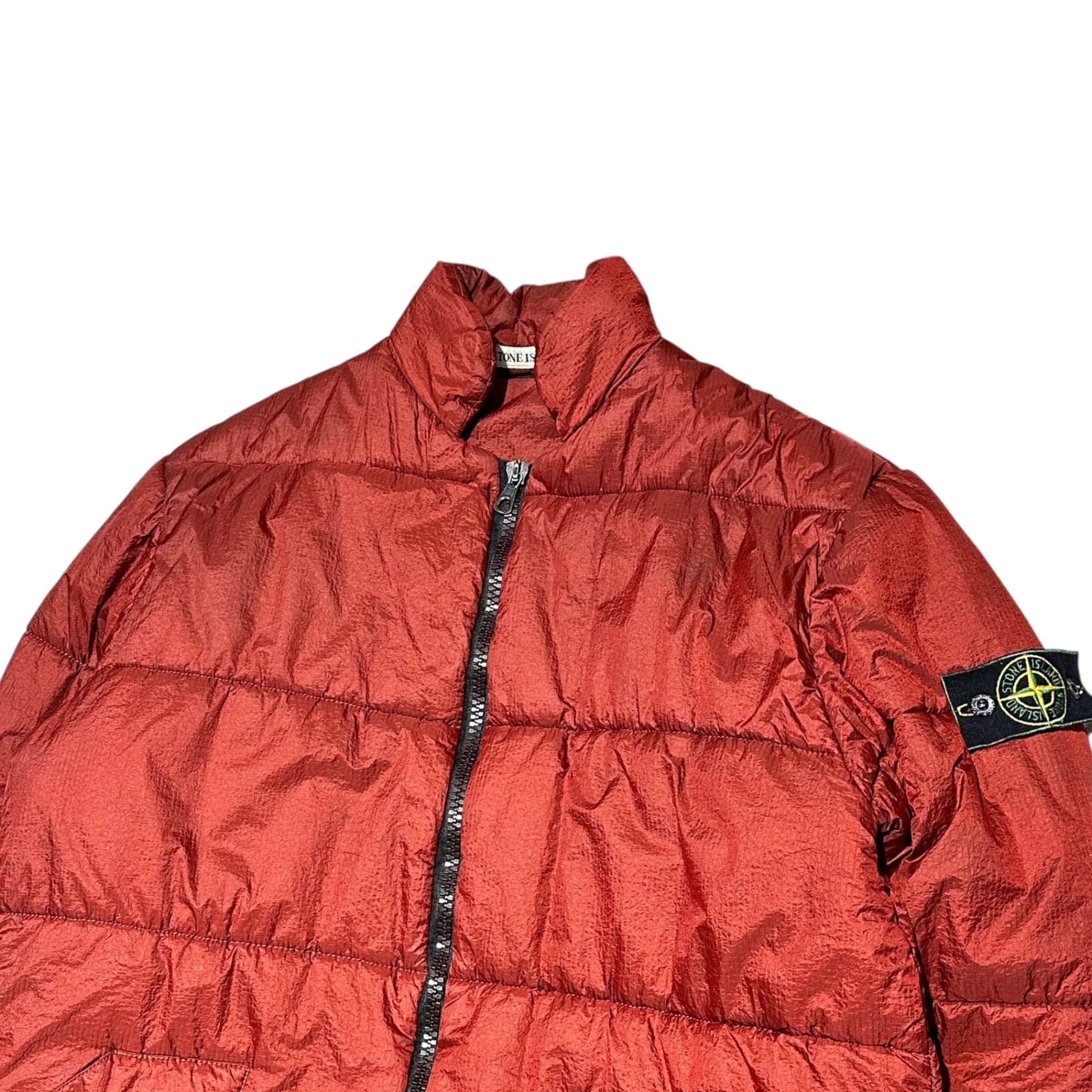 STONE ISLAND(ストーンアイランド) 95AW by Massimo Osti Puffer Jacket マッシモオスティ期 ナイロン メタル ダウン ジャケット 23154L33 M レッド 90's 90年代 グリーンエッジ アーカイブ