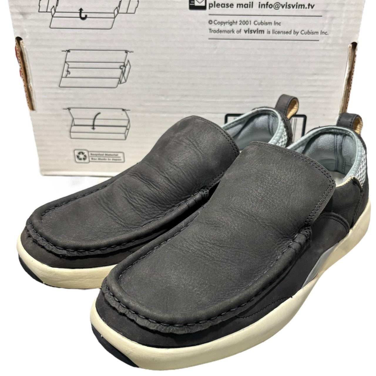 VISVIM × GOODENOUGH(ヴィズヴィム × グッドイナフ) 01AW TWONBLY Nubuck Leather Slip-Ons トンブリー ヌバック レザー スリッポン G001-01 9(27.0cm程度) ブラック