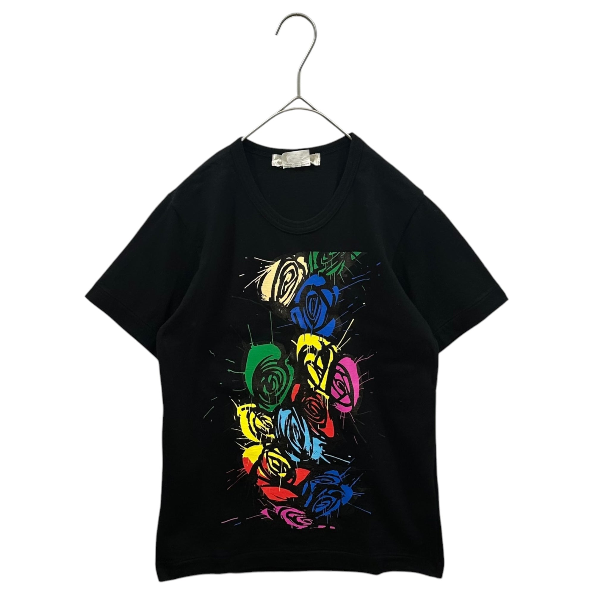 COMME des GARCONS(コムデギャルソン) 2015SS Rose Graphic Print S/S T-Shirt 薔薇 グラフィック プリント 半袖 Tシャツ GO-T042 XS ブラック×マルチカラー AD2015