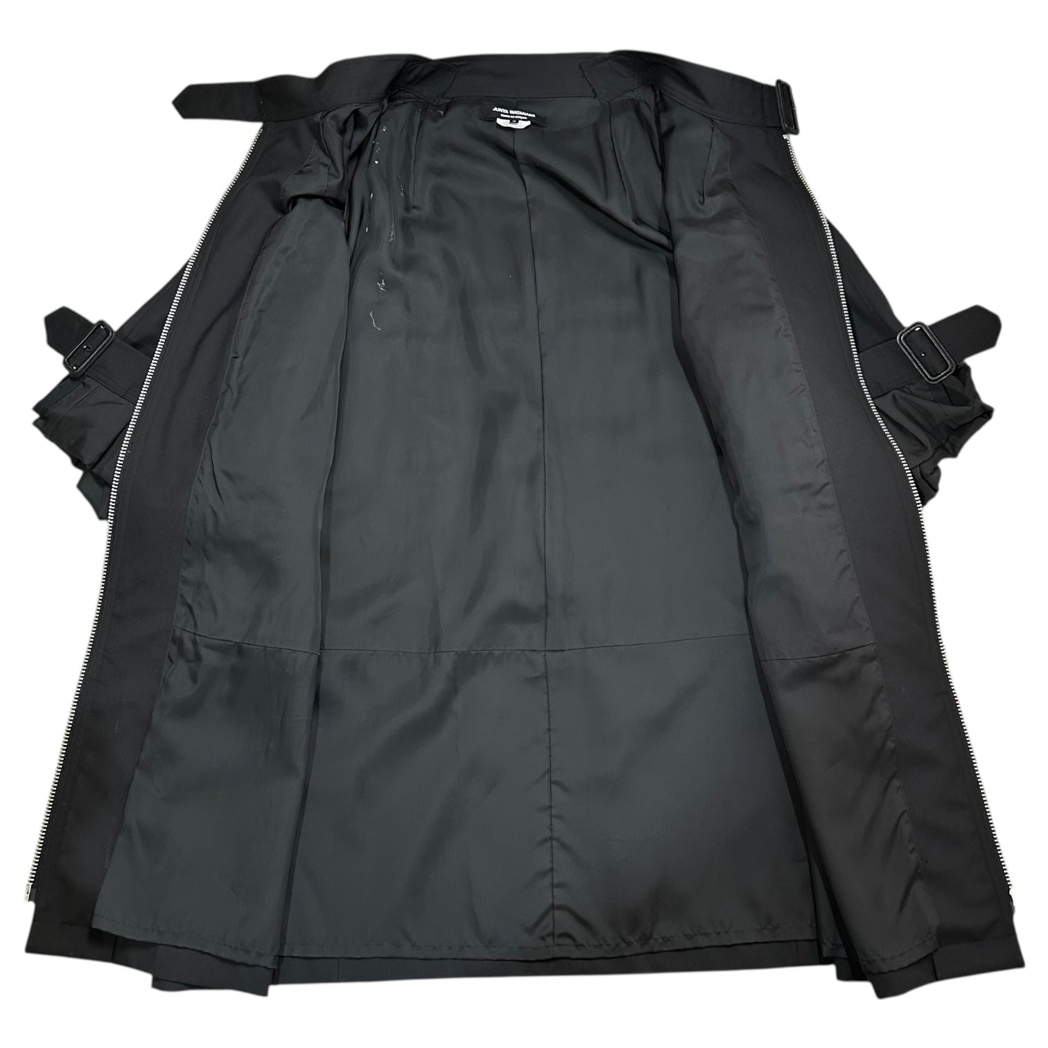 COMME des GARCONS JUNYA WATANABE(コムデギャルソンジュンヤワタナベ) 20SS Wool gabardine Sleeve-set Wide silhouette Coat ウール ギャバジン 袖切り替えし ワイドシルエット コート JE-O030 S ブラック AD2019 コレクションランウェイ 別色着用