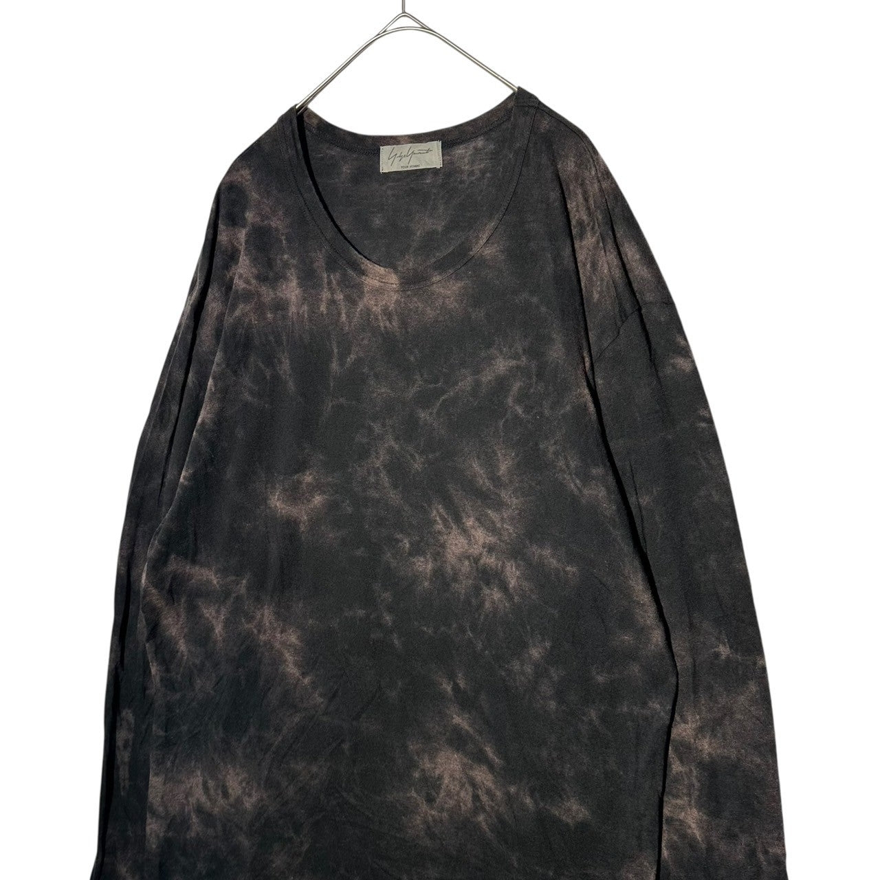 YOHJI YAMAMOTO POUR HOMME(ヨウジヤマモトプールオム) 13AW Discharge-printed C/R/W L/S knit top 抜染 コットン ウール レーヨン 長袖 カットソー HQ-T18-077 3(M程度) ブラック Tシャツ タイダイ