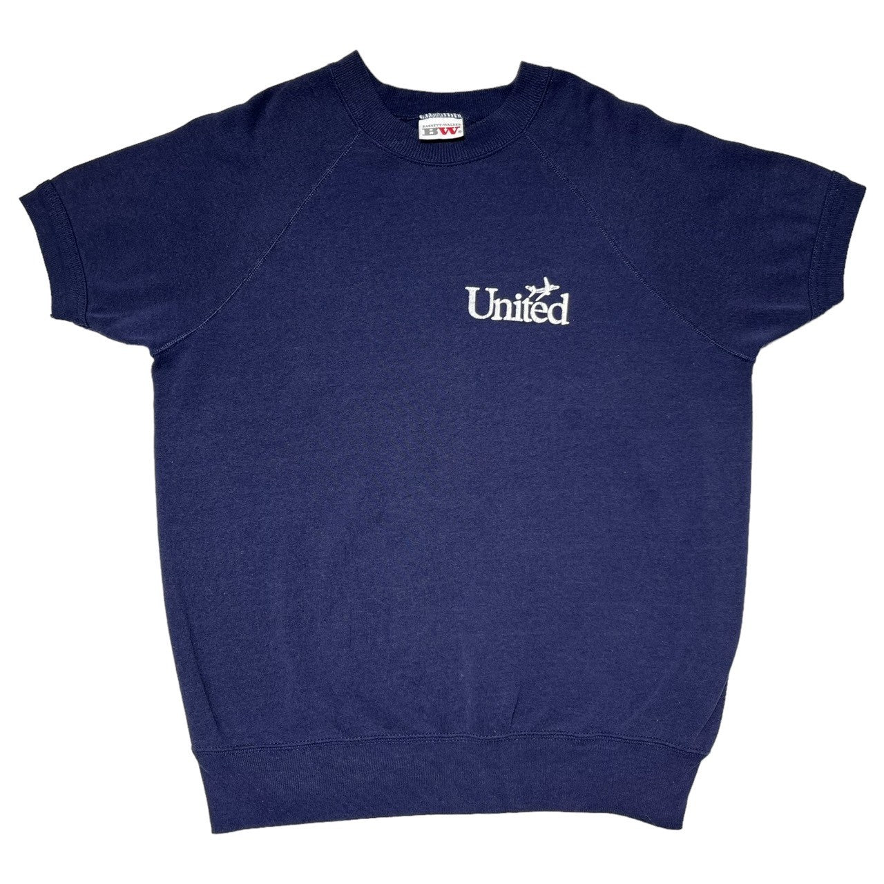 BASSETT WALKER(バセットウォーカー) 80's "United"Raglan S/S suede ラグラン 半袖 ヴィンテージ スウェット - ネイビー 80年代 ユナイテッド Tシャツ