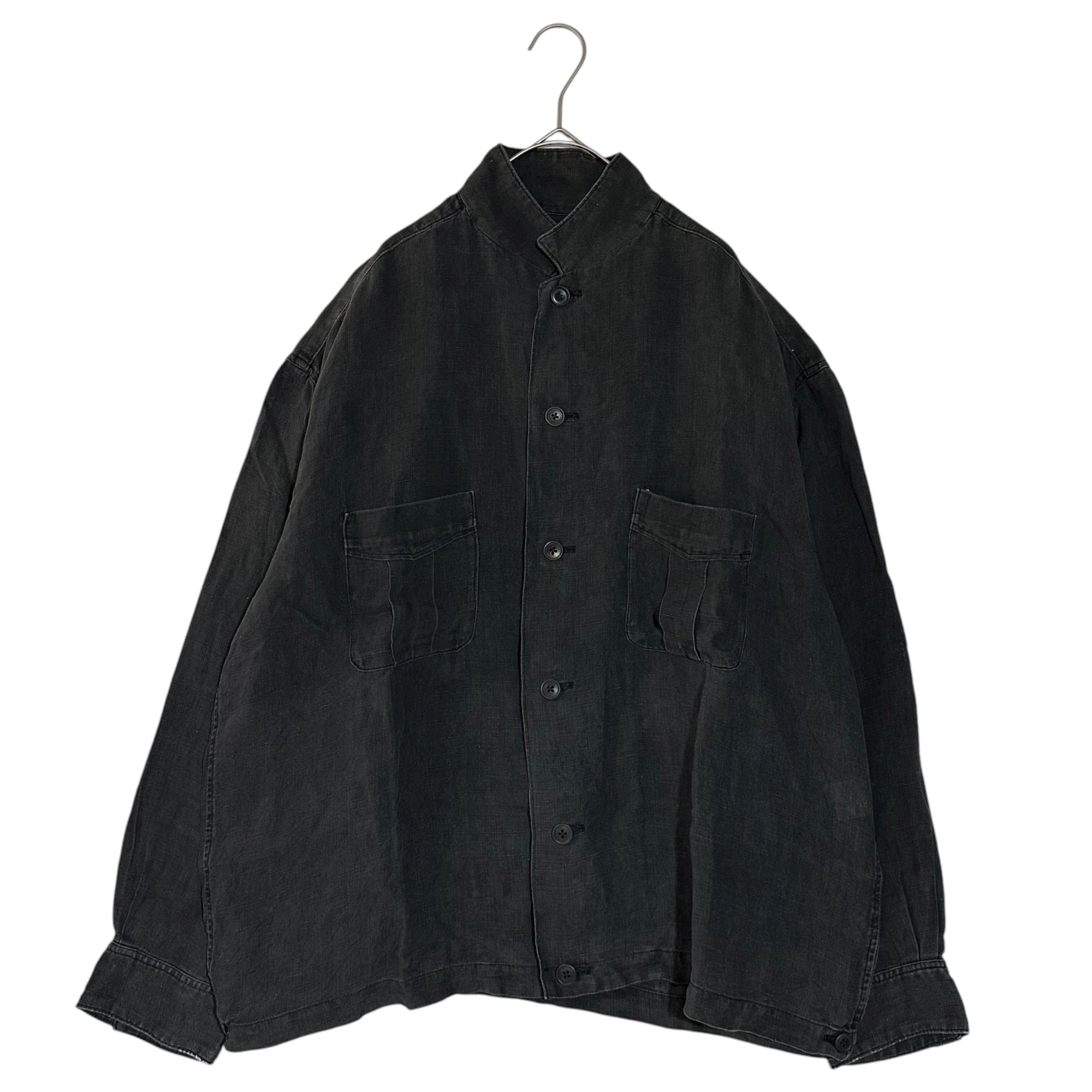 Y's for men(ワイズフォーメン) Early 80s Tag Linen Double Pocket Shirt Jacket 80年代 初期タグ リネン ダブル ポケット シャツ ジャケット MS-Y01-307 FREE(L程度) ブラック