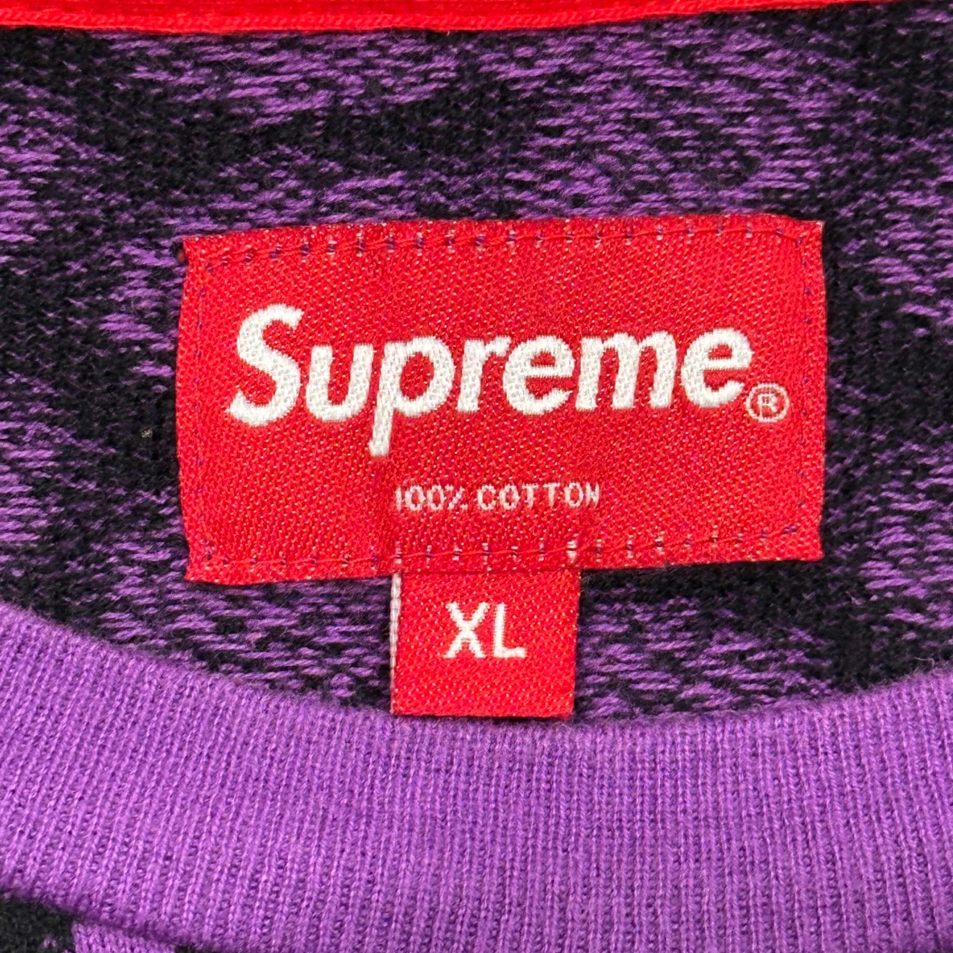 SUPREME(シュプリーム) 2015SS Jacquard All-Over Print Knit Tee ジャガード 総柄 ニット Tシャツ XL パープル