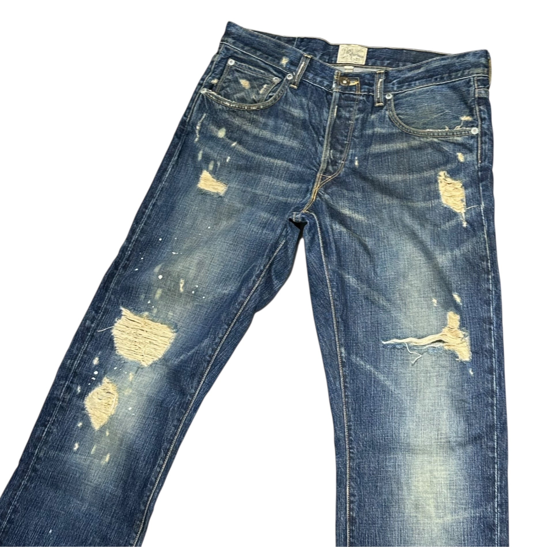 PRPS(ピーアールピーエス) Vintage-Washed Denim Pants ヴィンテージ 加工 デニム パンツ 32 インディゴ