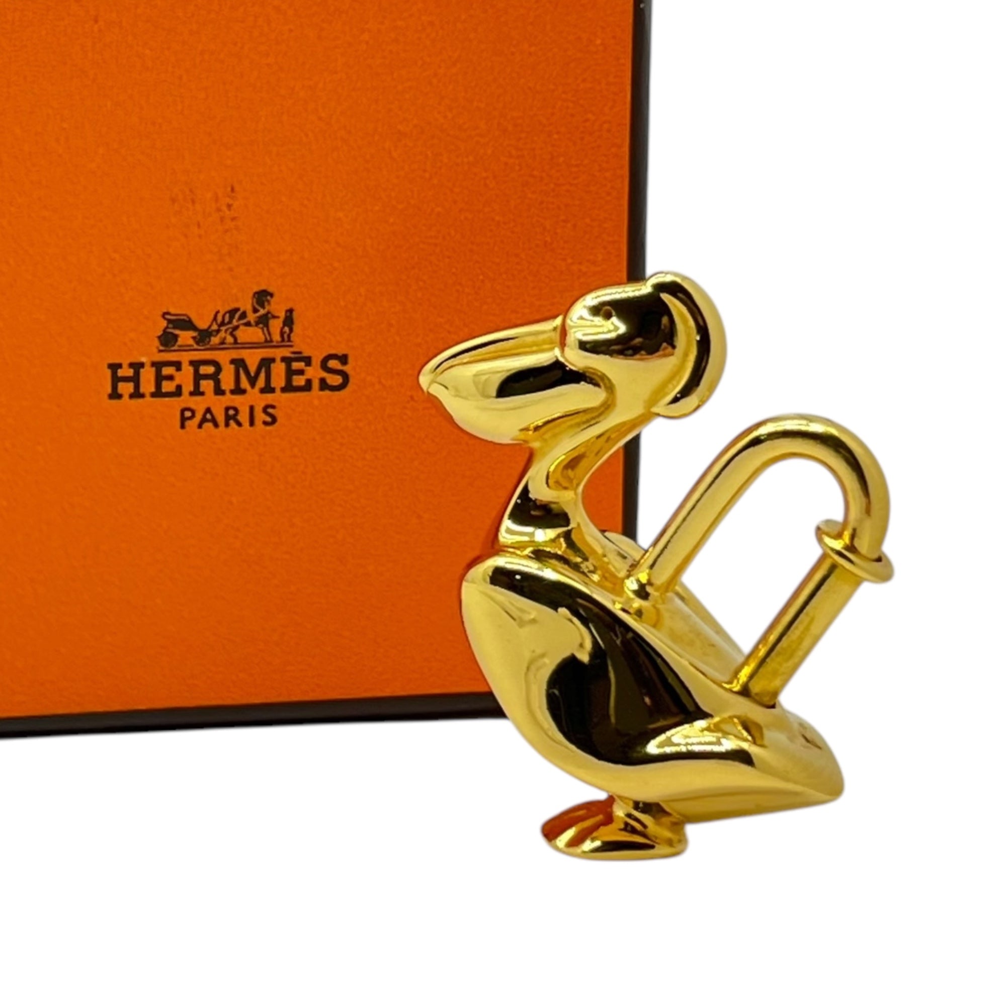 HERMES(エルメス) 1992年限定 Pelican Cadena Charm ペリカン カデナ チャーム 年間テーマ 「La Mer」 海 ゴールド 箱付 ペンダントトップにも