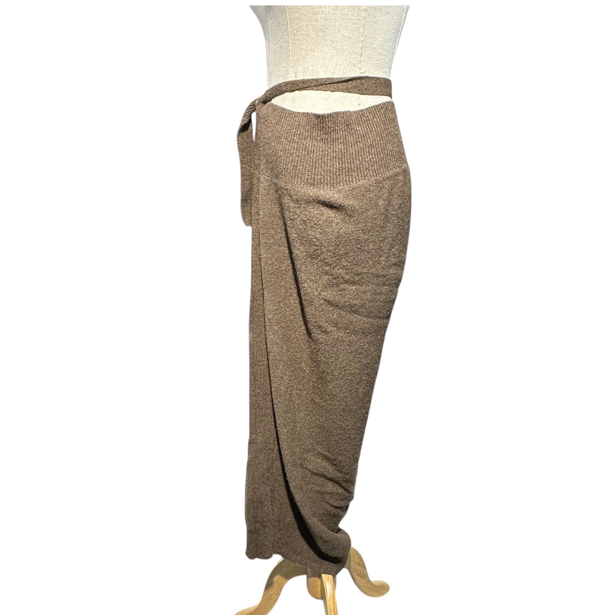 Y's(ワイズ) Wool and cashmere snap belt long skirt ウール カシミヤ スナップベルト ロング スカート YJ-K69-176 3(L程度) ブラウン