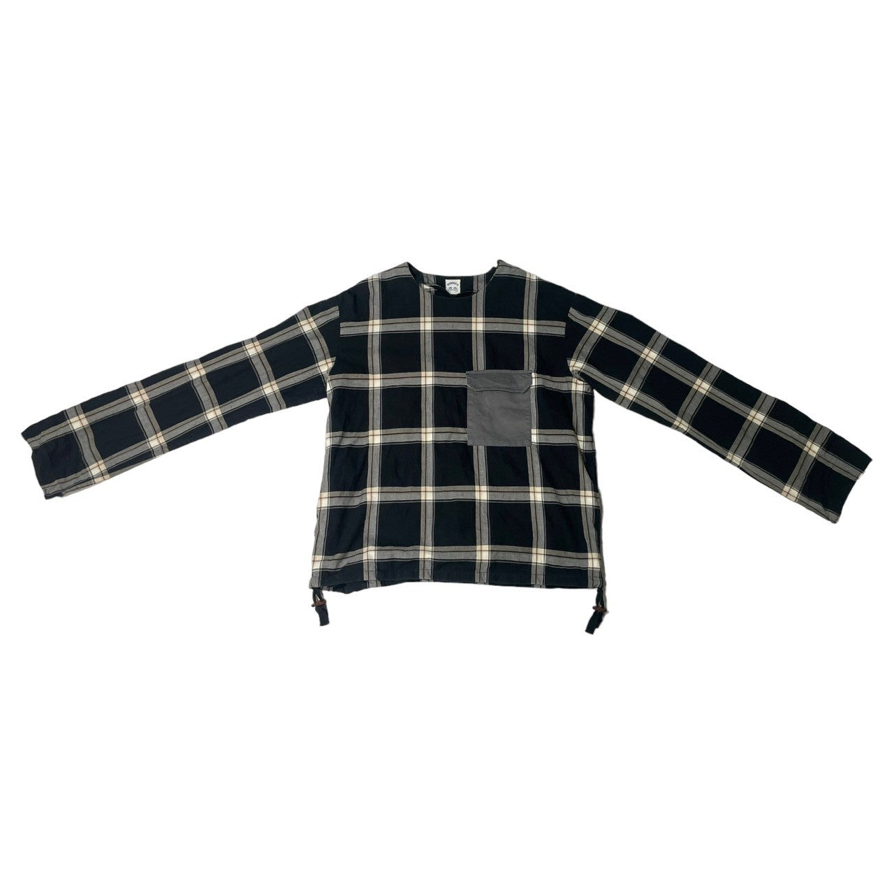 SUNSEA(サンシー) 17SS pullover check shirt プルオーバー チェック シャツ 17S23 SIZE 3(L)  ブラック×グレー