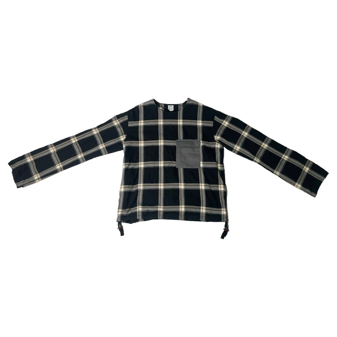 SUNSEA(サンシー) 17SS pullover check shirt プルオーバー チェック シャツ 17S23 SIZE 3(L) ブラック×グレー