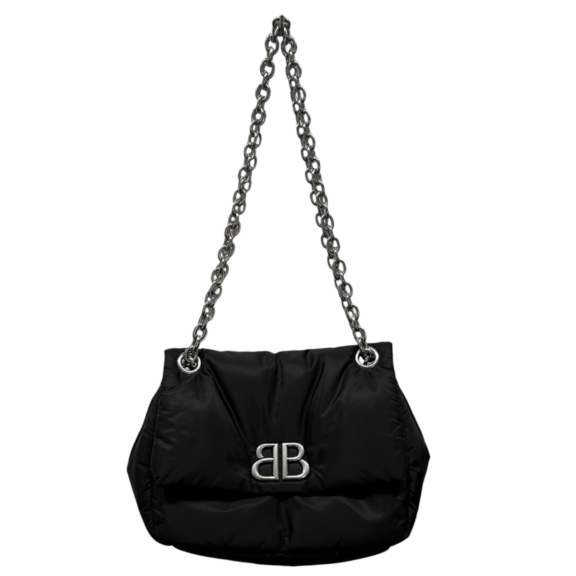 BALENCIAGA(バレンシアガ) MONACO Monaco Mini Shoulder Bag モナコ ミニ チェーン ショルダー バッグ 792977 ブラック ナイロン ワンショルダー