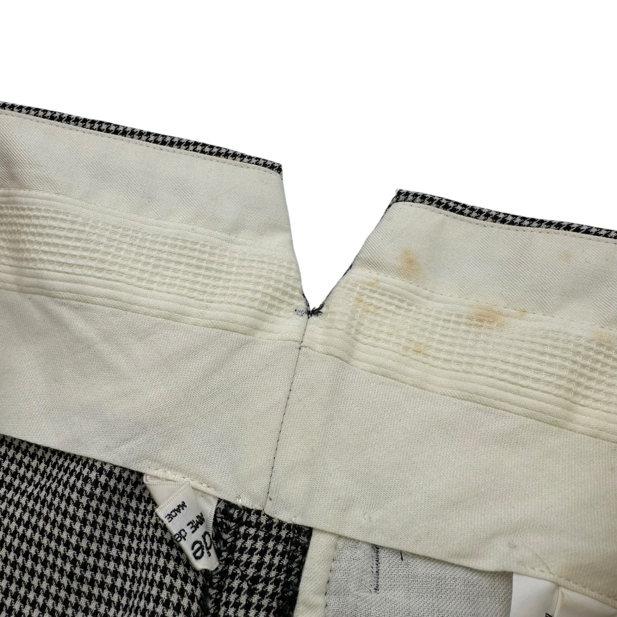robe de chambre COMME des GARCONS(ローブドシャンブルコムデギャルソン) 1999SS Checkered trousers with Velcro cuffs 裾マジックテープ チェック スラックス パンツ RP10019S S ブラック×アイボリー AD1998 90s アーカイブ