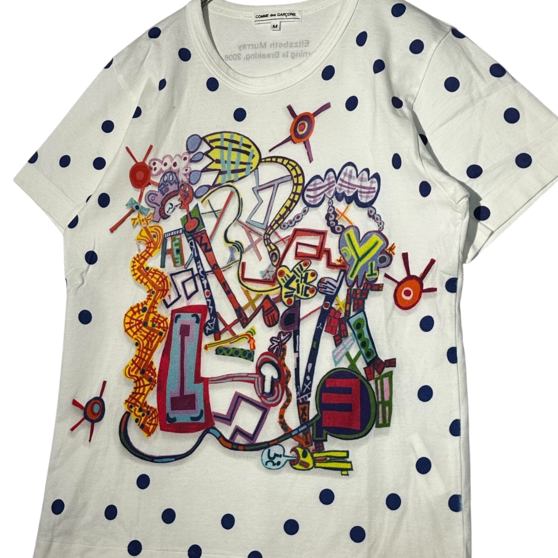 COMME des GARCONS(コムデギャルソン) 09SS ”Elizabeth murray Morning is breaking, 2006” Tee グラフィック プリント Tシャツ OC-T021 M ホワイト AD2009