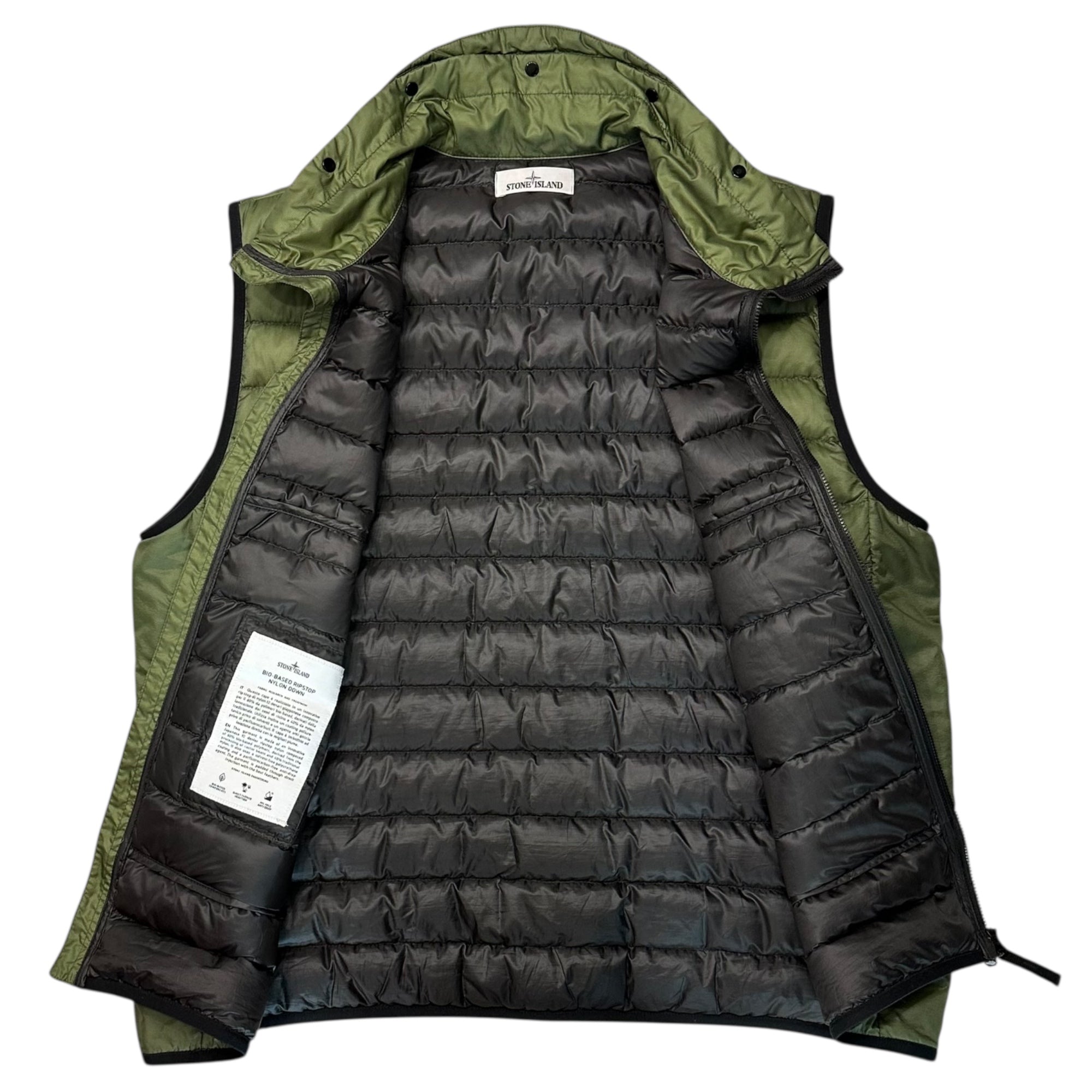 STONE ISLAND(ストーンアイランド) 22SS BIO-BASED RIPSTOP NYLON DOWN バイオベース リップ ストップ ナイロン ダウン ベスト 7615G0224 XXL グリーン
