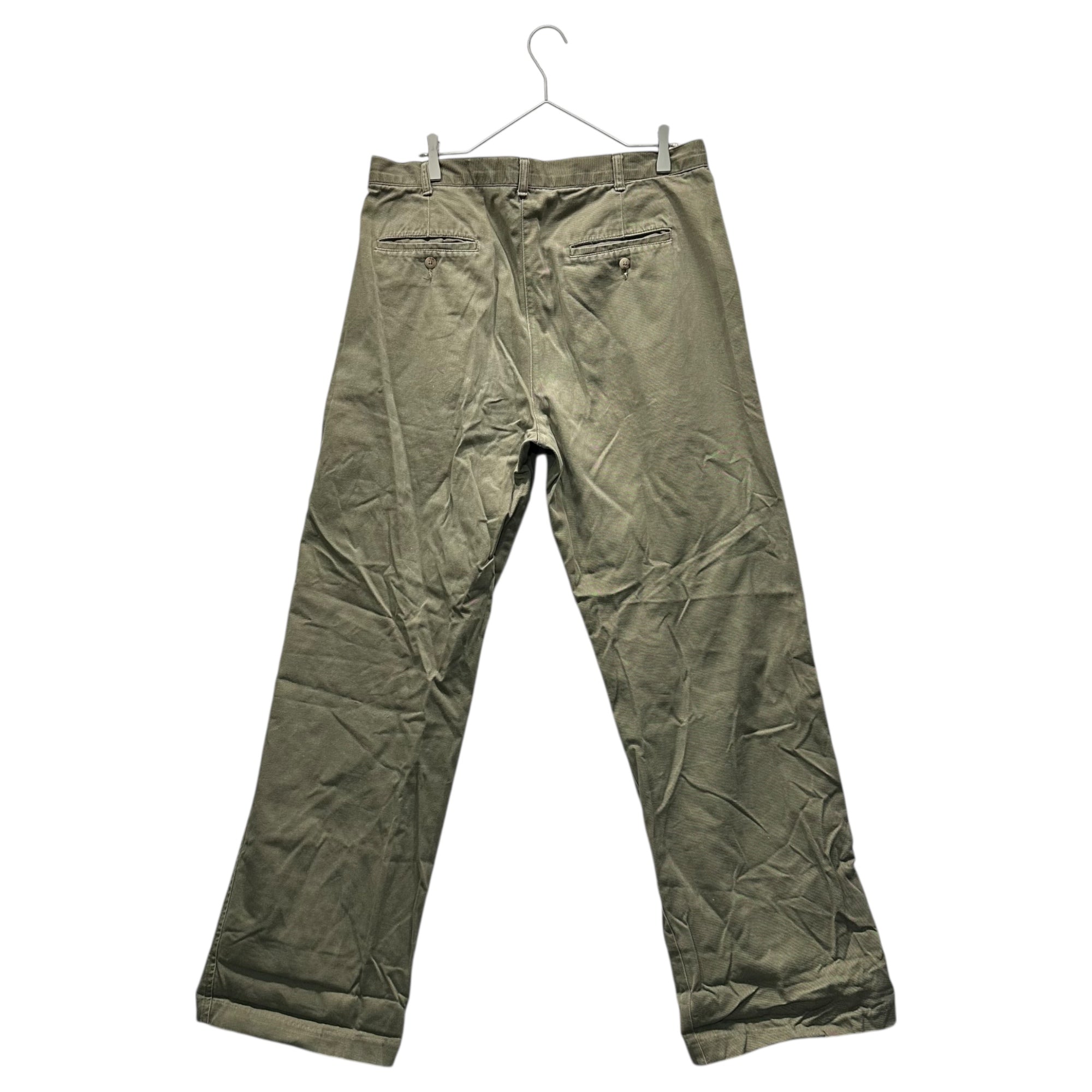POLO RALPH LAUREN(ポロラルフローレン) 80's~90's 2-Tuck Chino Trousers 2タック チノ トラウザー 実寸W37(94cm) カーキ 80年代～90年代 ヴィンテージ パンツ