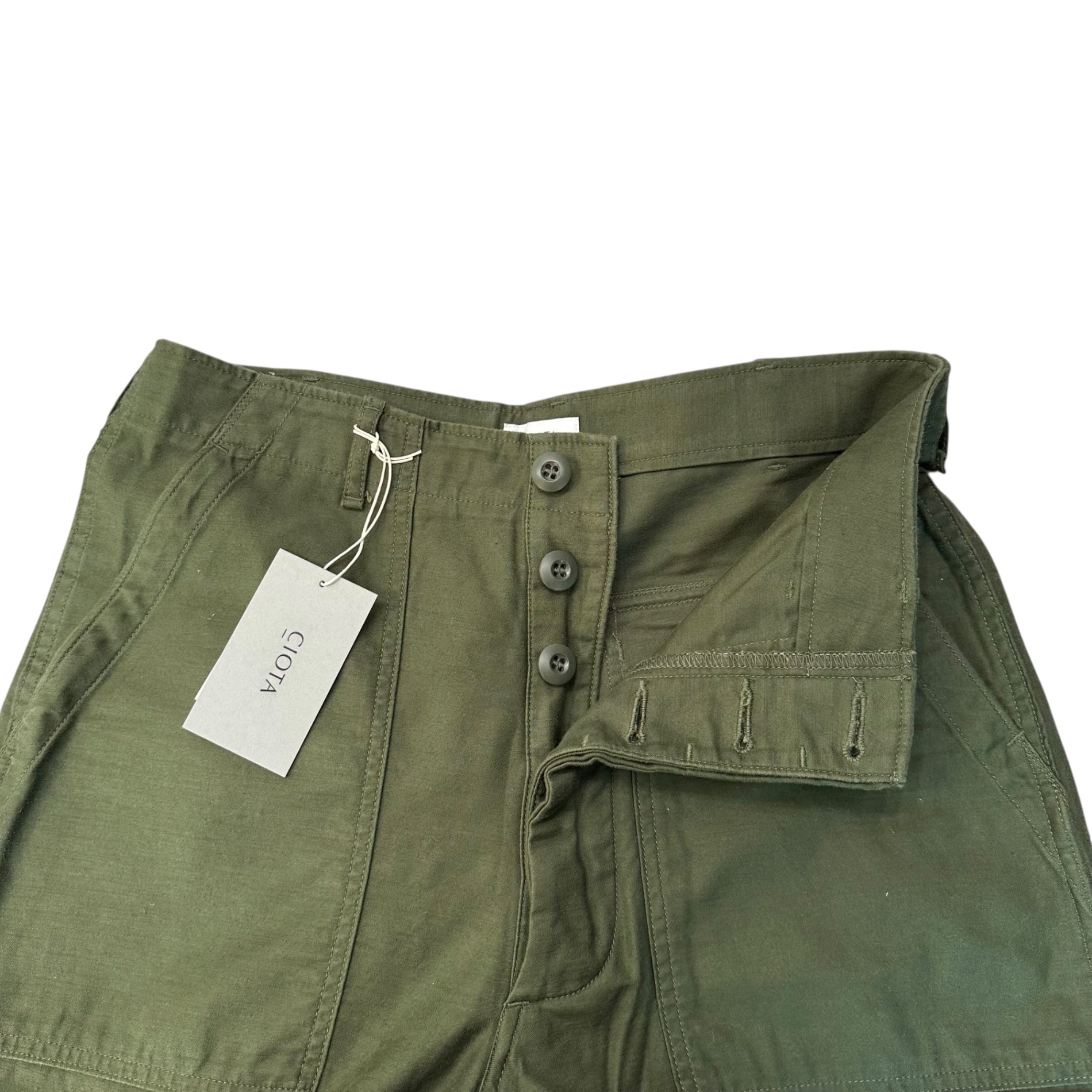 CIOTA(シオタ) 22AW Suvin Cotton Slub Yarn Back Satin Baker Pants スビンコットン ムラ糸 バック サテン ベイカー パンツ PTLM-109M 4 カーキ