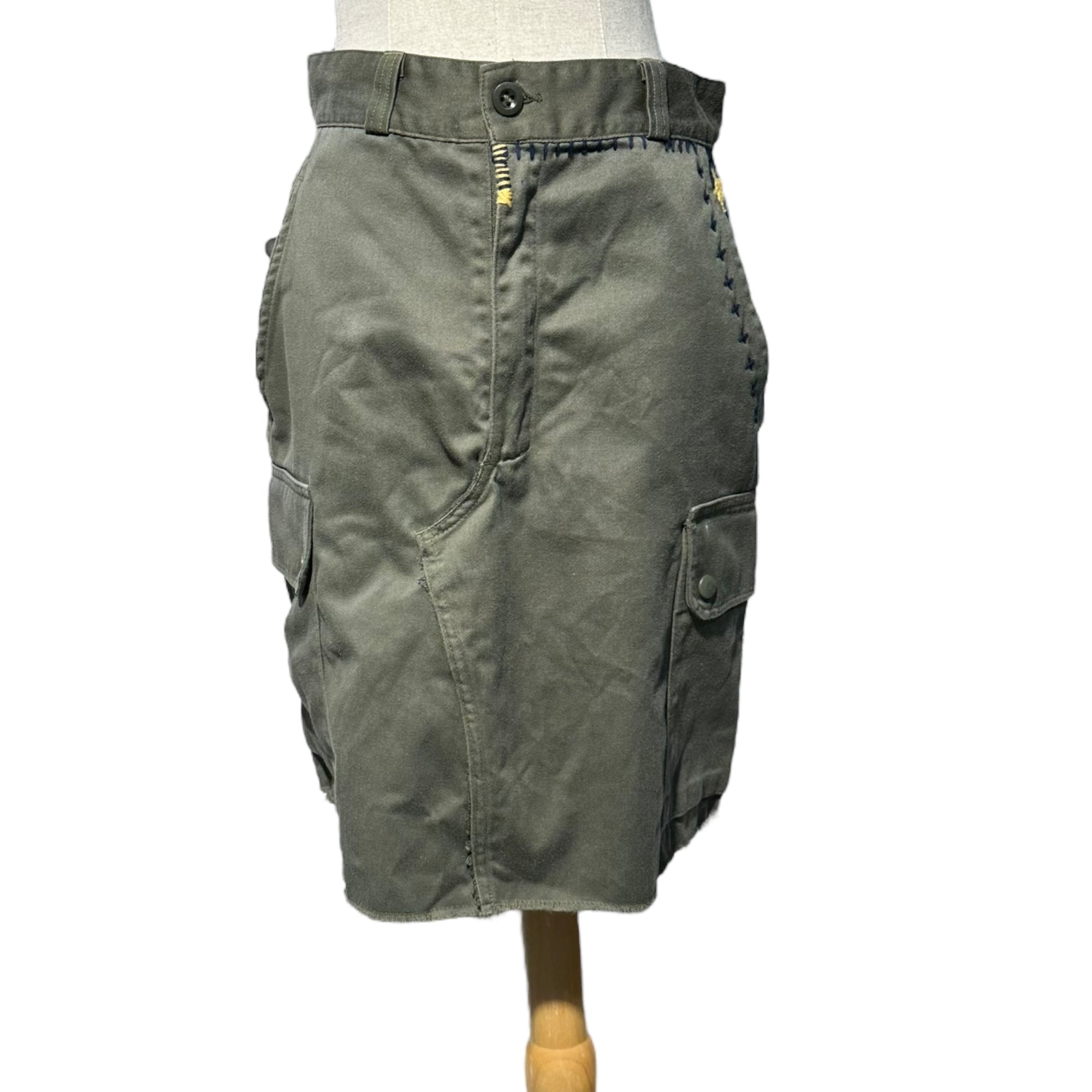 MILITARY(ミリタリー) Stitch Remake Military Skirt ステッチ リメイク ミリタリー スカート セージグリーン