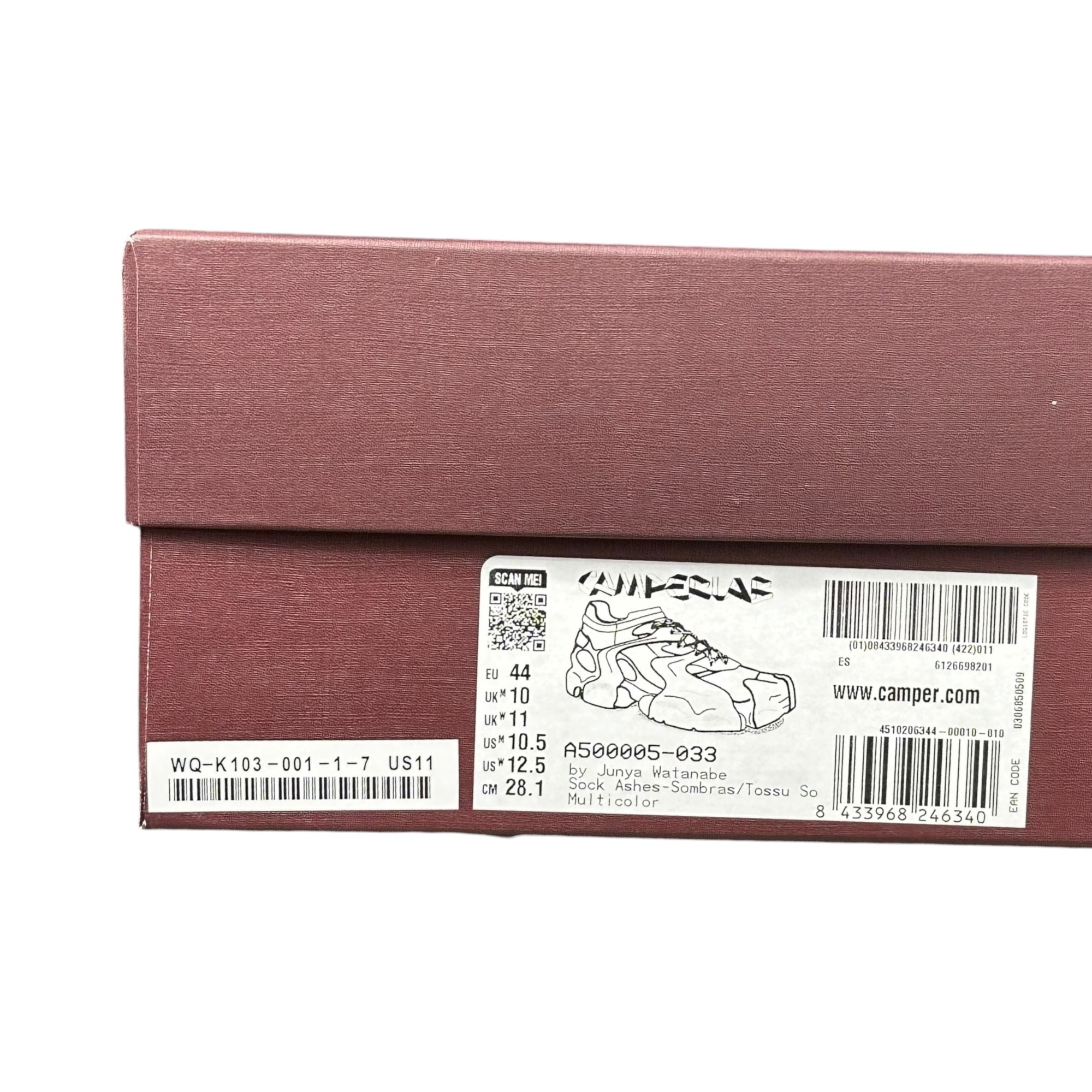 JUNYA WATANABE MAN×Camper Lab(ジュンヤワタナベマン×カンペールラボ) 2026SS Tossu - Sock Ashes トス スニーカー A500005-033 28cm グレー