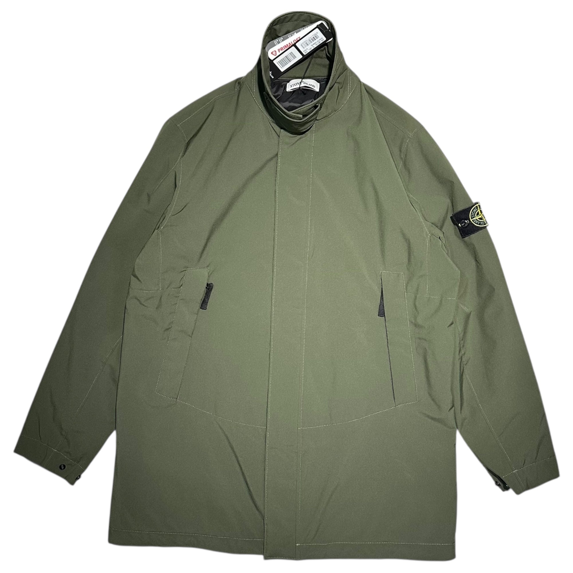 STONE ISLAND(ストーンアイランド) Technical Fabric Snap Button Zip-Up Half Coat テクニカルファブリック スナップボタン ジップアップ ハーフ コート 731541727 XL カーキ