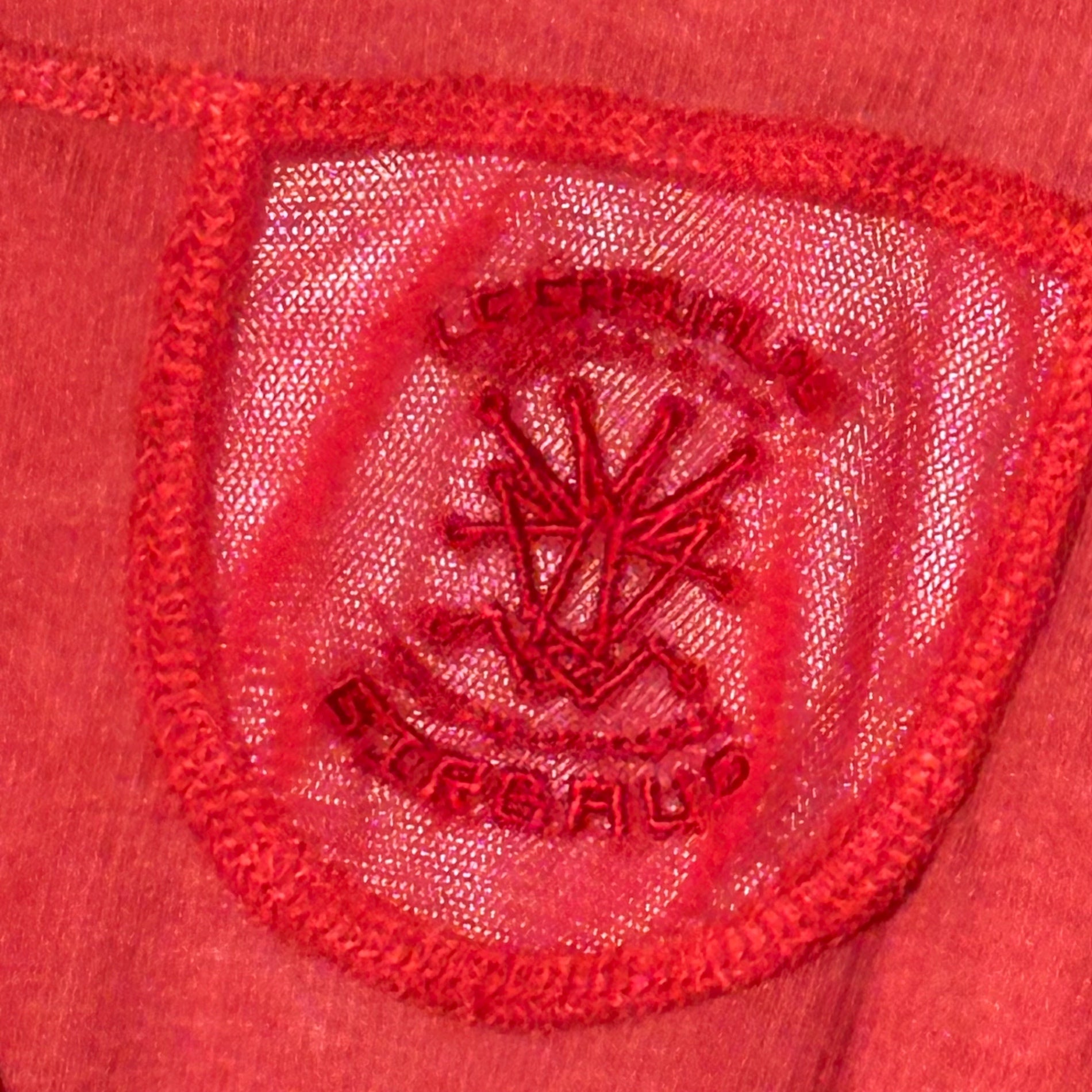 MARITHE FRANCOIS GIRBAUD(マリテフランソワジルボー) 00's V-neck Mesh Logo L/S T-Shirt Vネック メッシュ ロゴ ロング 長袖 カットソー F7-9628 S レッド Y2K