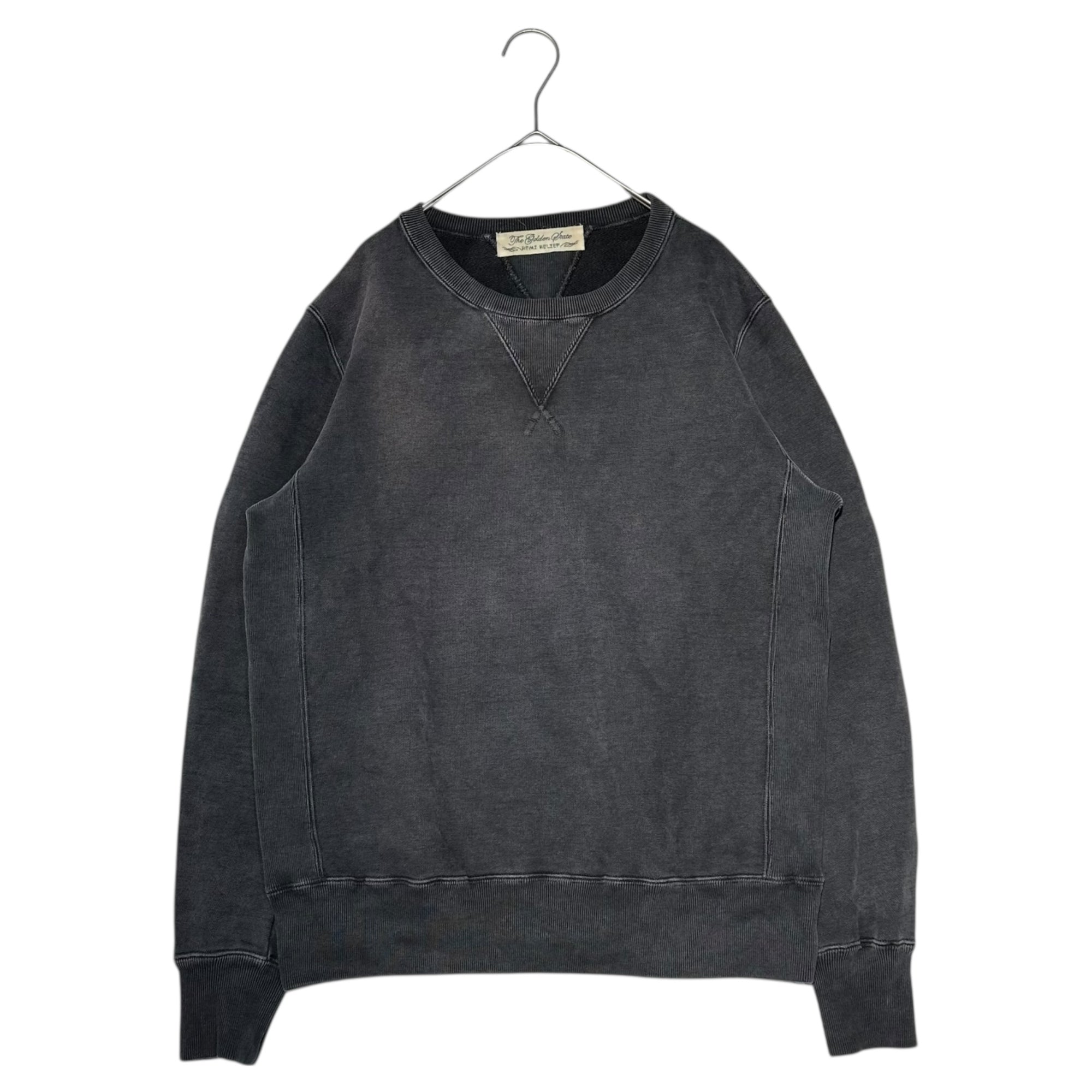 REMI RELIEF(レミレリーフ) Vintage-Washed Double V-Gusset Sweatshirt ヴィンテージ 加工 両Vガゼット スウェット M ブラック