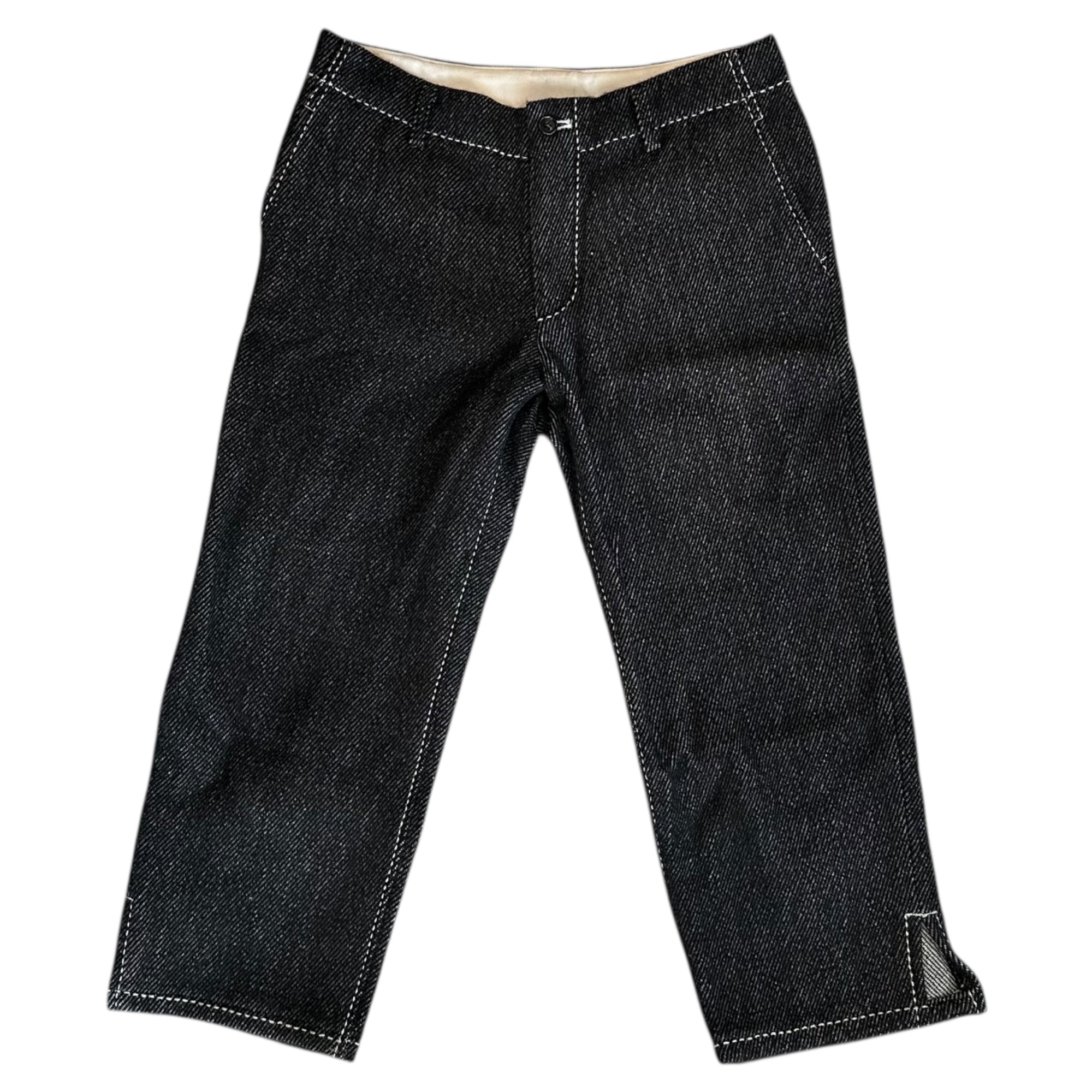 tricot COMME des GARCONS(トリココムデギャルソン) 00AW Tweed 7/10-Length Stitched Pants ツイード 7分丈 ステッチ パンツ TP-07013 M ブラック