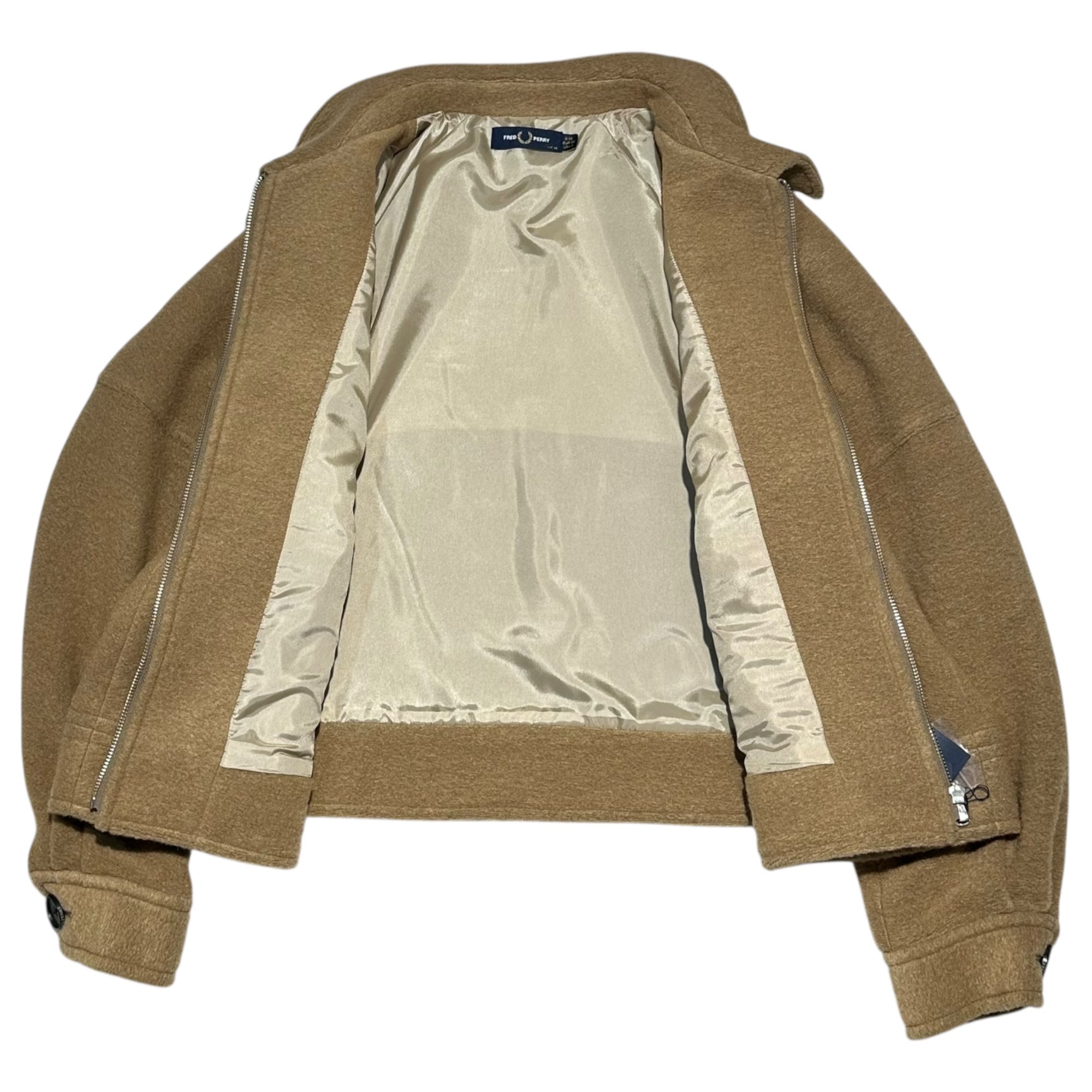 FRED PERRY(フレッドペリー) Caban Jacket ウール混 キャバン ジャケット F6302 10(M) キャメルブラウン 参考定価37,400円(税込) メンズ着用可能サイズ