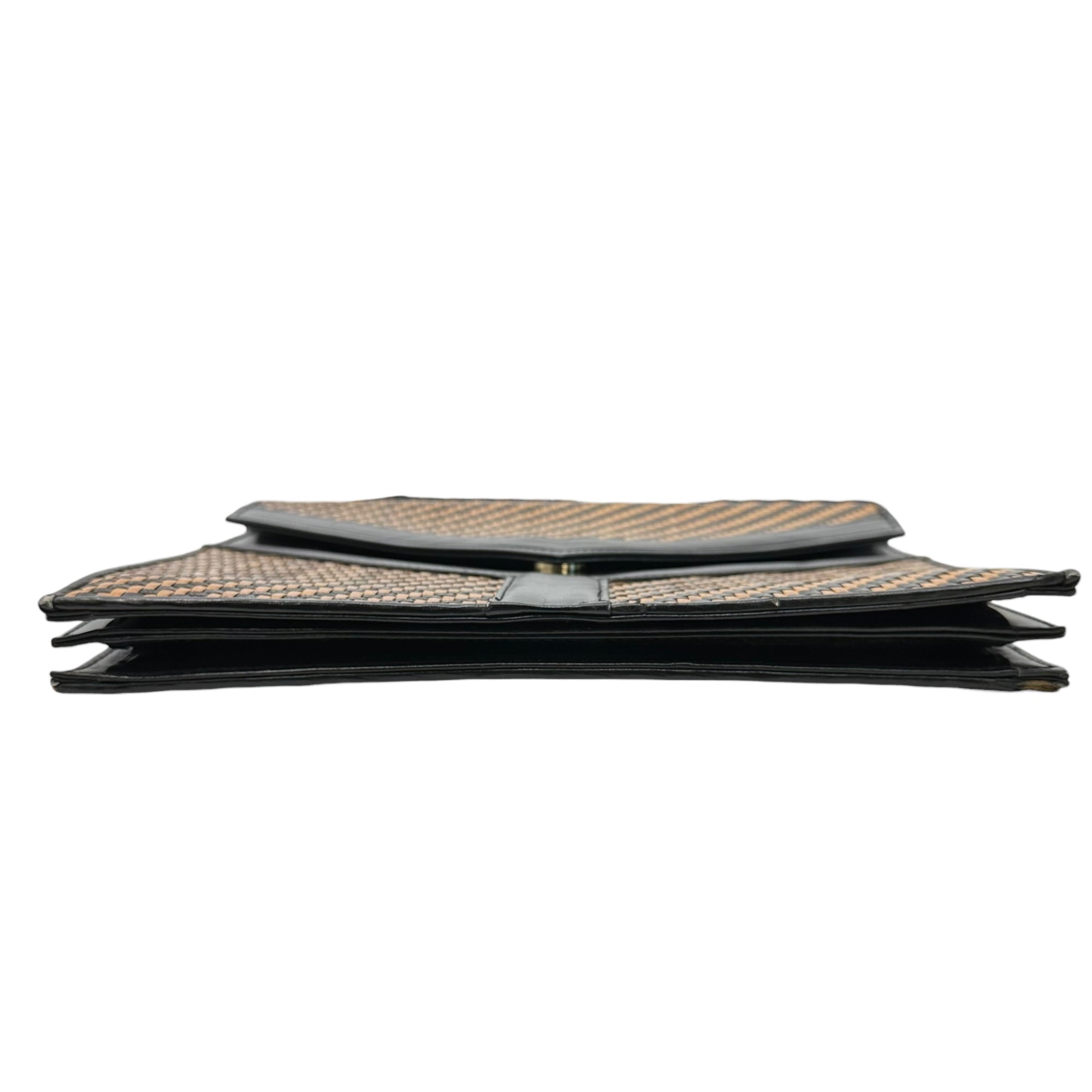 YVES SAINT LAURENT(イヴサンローラン) Intrecciato Leather Shoulder Bag イントレチャート レザー ショルダー バッグ ブラウン×ブラック ヴィンテージ