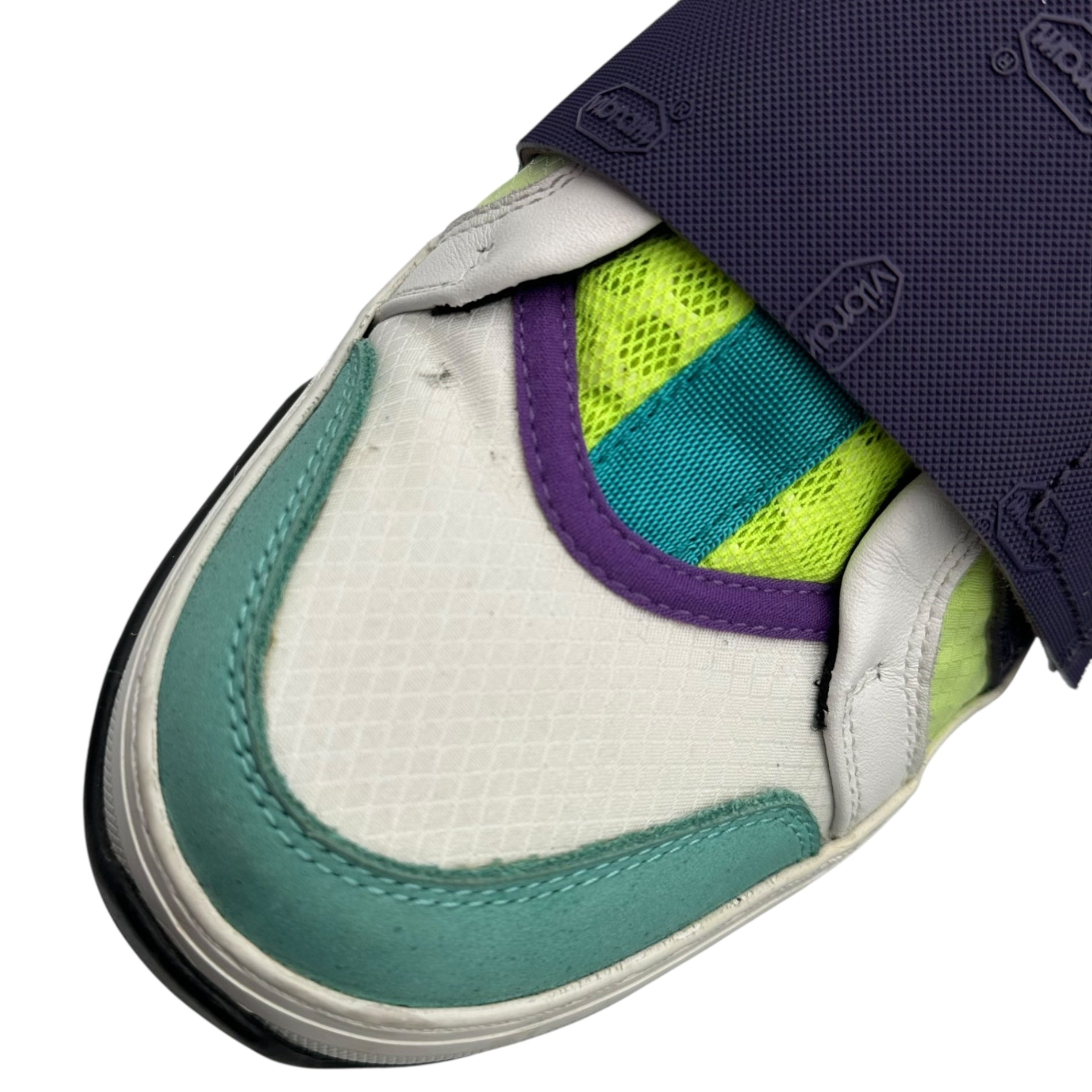 A(LeFRUDE)E(アルフレード) Big Velcro Dad Sneakers ビッグ ベルクロ ダッド スニーカー ホワイト×グリーン×パープル