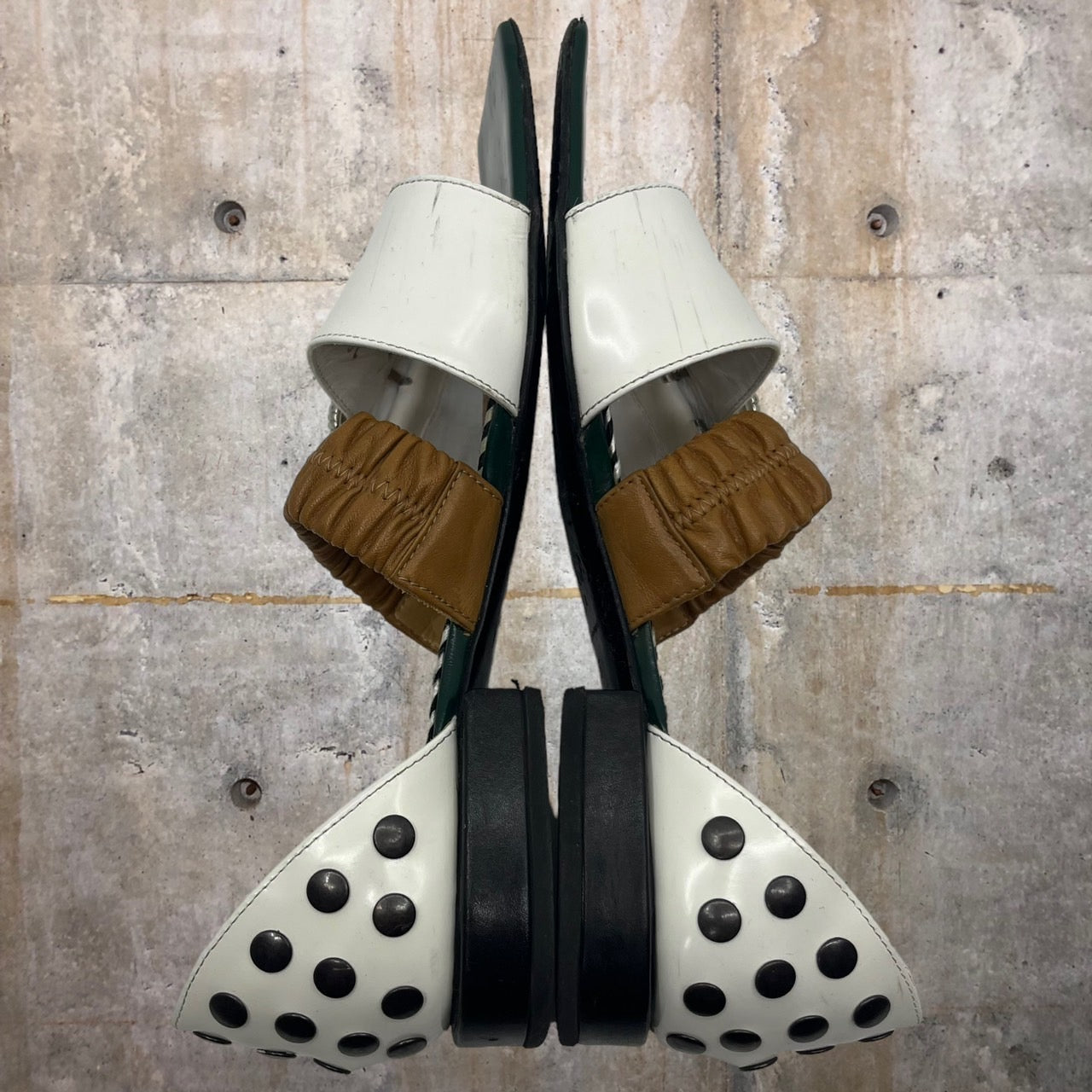 TOGA PULLA(トーガプルラ)   square toe sandals スクエアトゥ サンダル ウエスタン ベルト 36(23cm程度) ミックス
