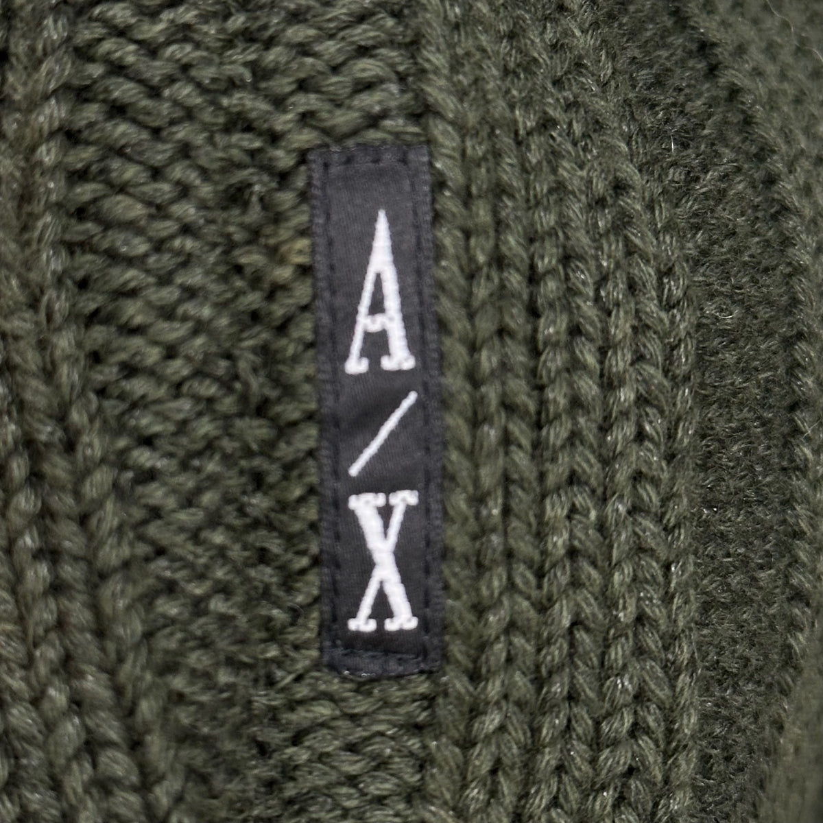 ARMANI EXCHANGE(アルマーニエクスチェンジ) 1990's Linen-Cotton High-Neck Knit リネン コットン ハイネック ニット M カーキ