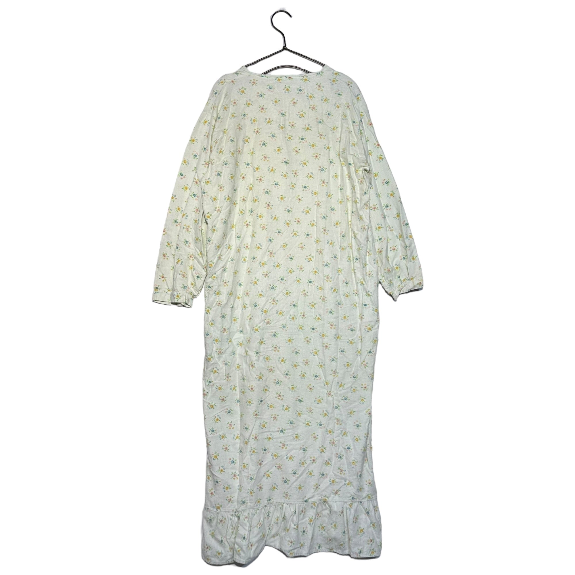 VINTAGE(ヴィンテージ) 70's flower printed lomg onepiece 花柄の長袖ロング丈ワンピース 38(M~L程度) グリーン