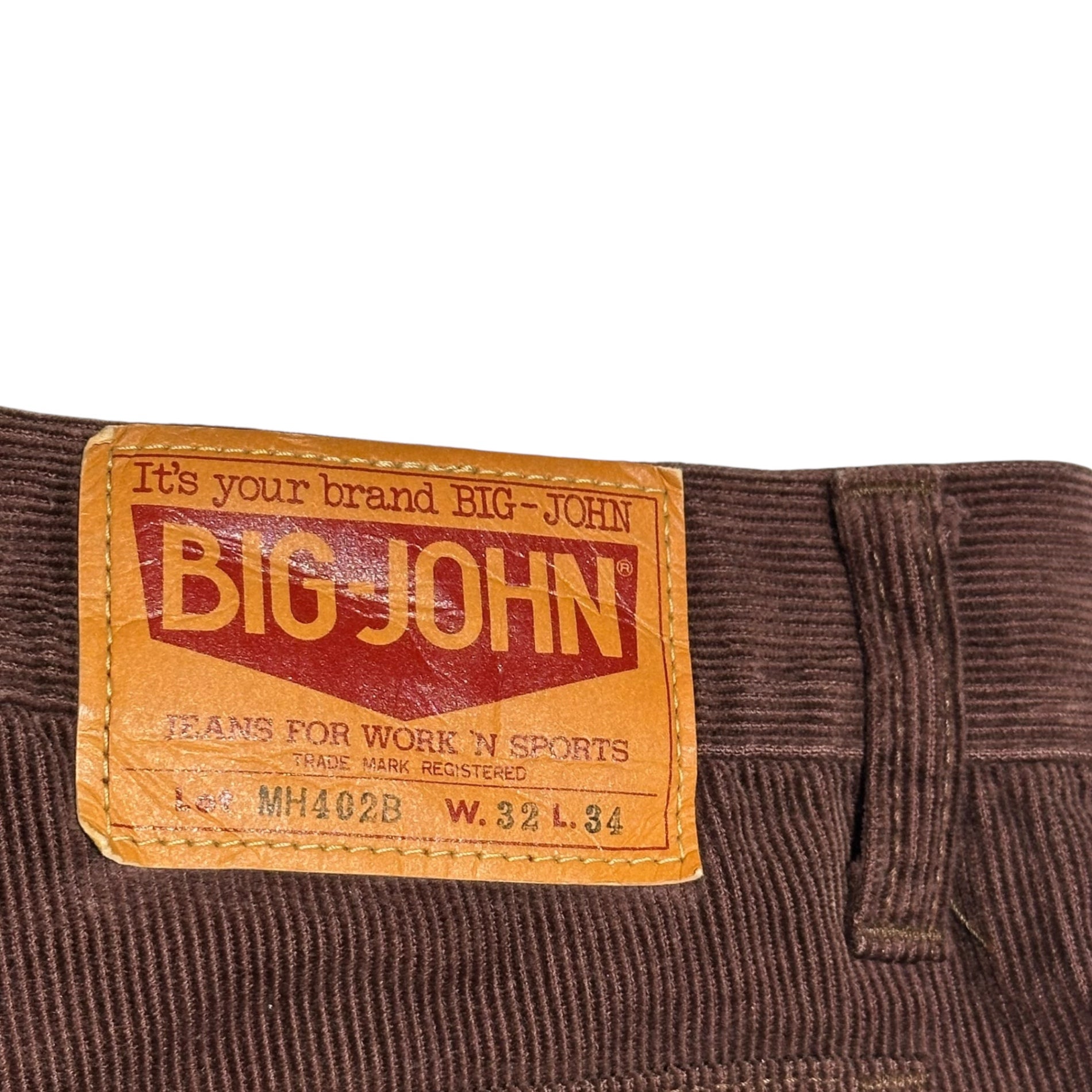 Big John(ビッグジョン) Button-up Bush Corduroy Flared Pants ボタンアップ ブッシュ コーデュロイ フレア パンツ MH4028 32 ブラウン