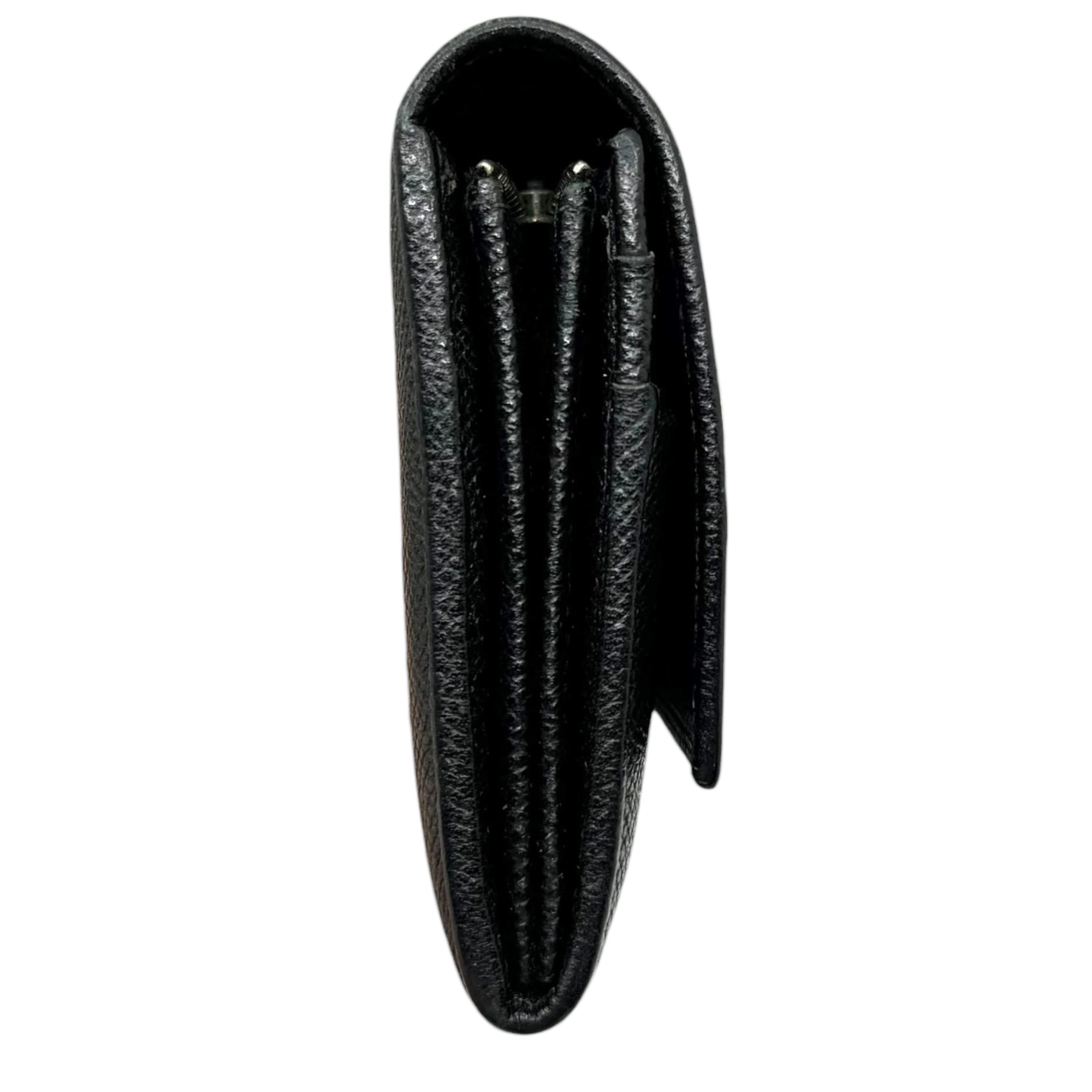 BVLGARI(ブルガリ) Logo Ring Leather Long Wallet ロゴ リング レザー 長財布 ブラック