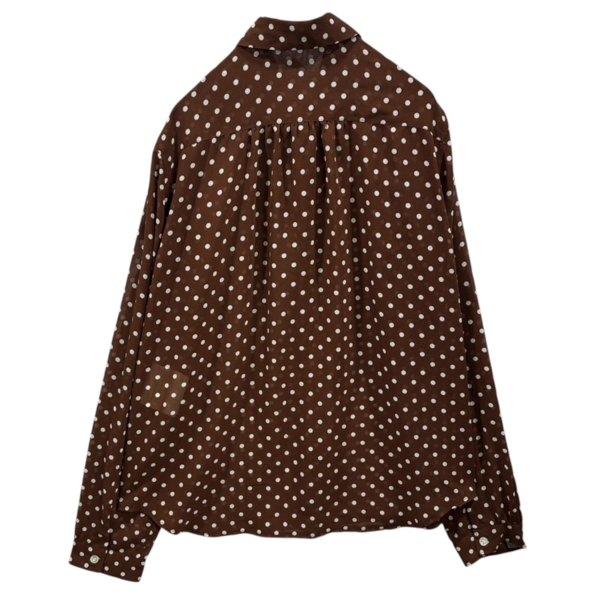 COMME des GARCONS COMME des GARCONS(コムデギャルソンコムデギャルソン) 2008SS Polyester Dotted L/S Blouse ポリエステル ドット 長袖 ブラウス RA-B003 S ブラウン×ホワイト AD2007 00s アーカイブ