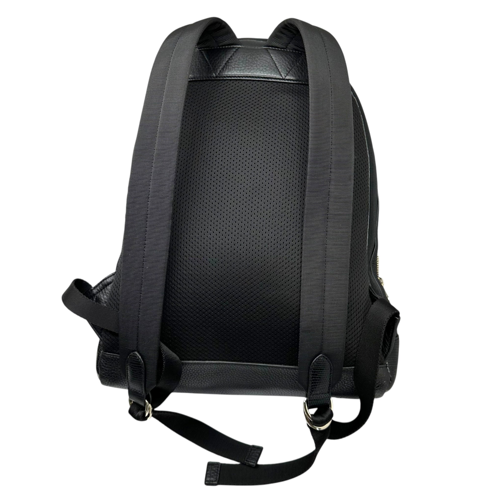 PAUL SMITH(ポールスミス) Embossed Leather Daypack Backpack 型押し レザー デイパック リュック ブラック