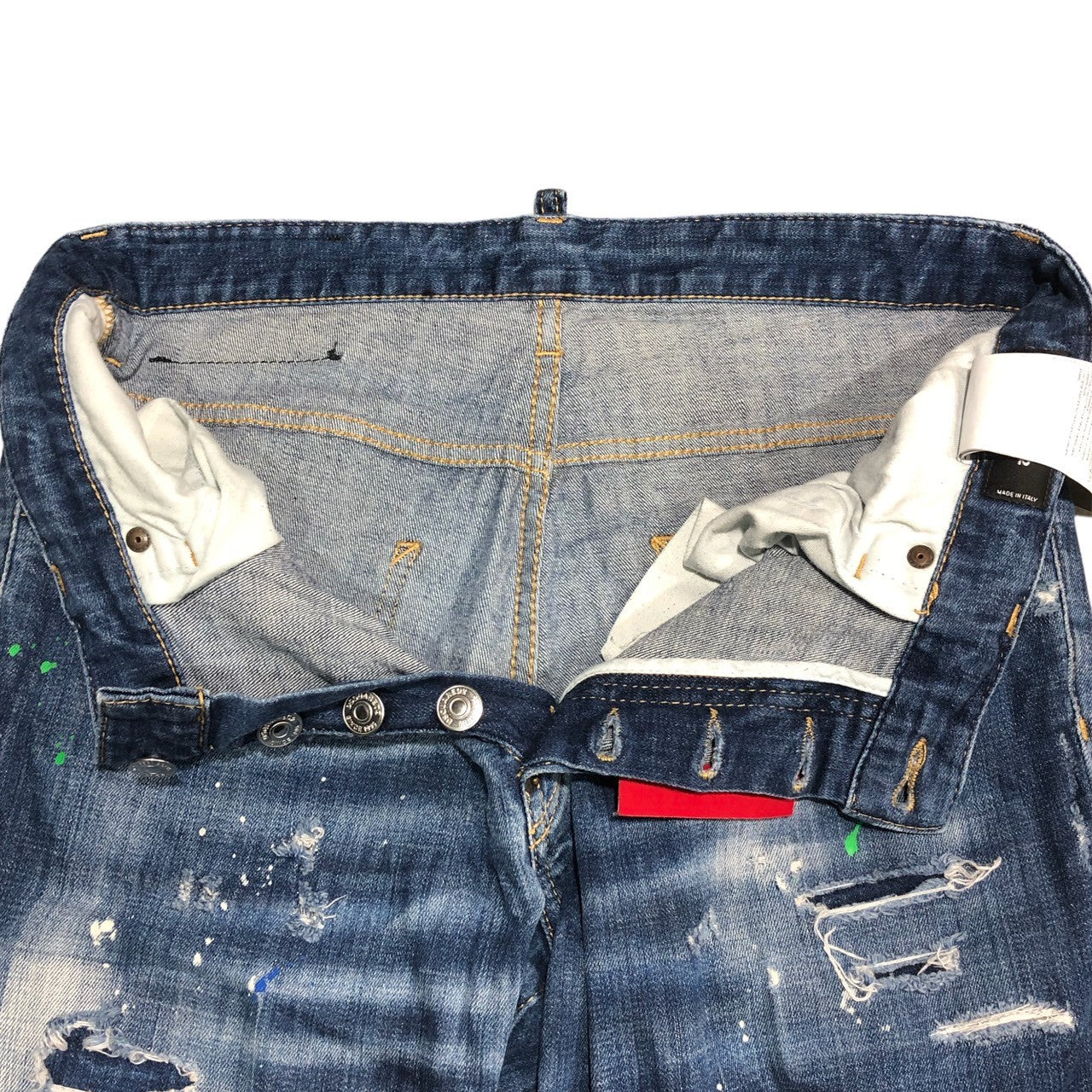 DSQUARED2(ディースクエアード) 19AW SKATER JEAN スケーター ジーンズ ペンキ デニム パンツ ダメージ加工 ロゴ  S71LB0635 48(L程度) インディゴ