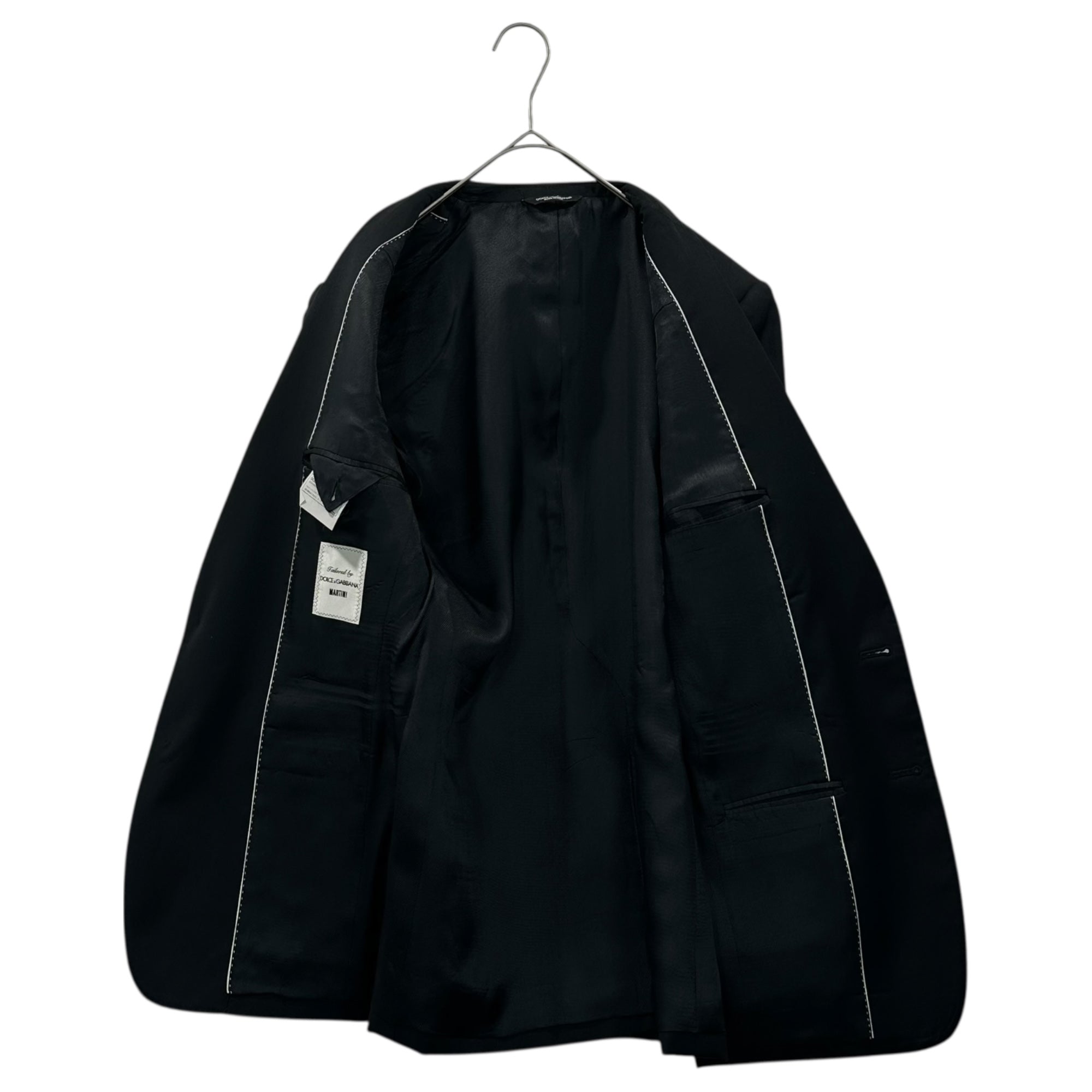 DOLCE&GABBANA(ドルチェ&ガッバーナドルガバ) MARTINI WOOL 100% 2B Tailored Jacket マルティーニ テーラード ジャケット G1UGMT 44(XS程度) ブラック