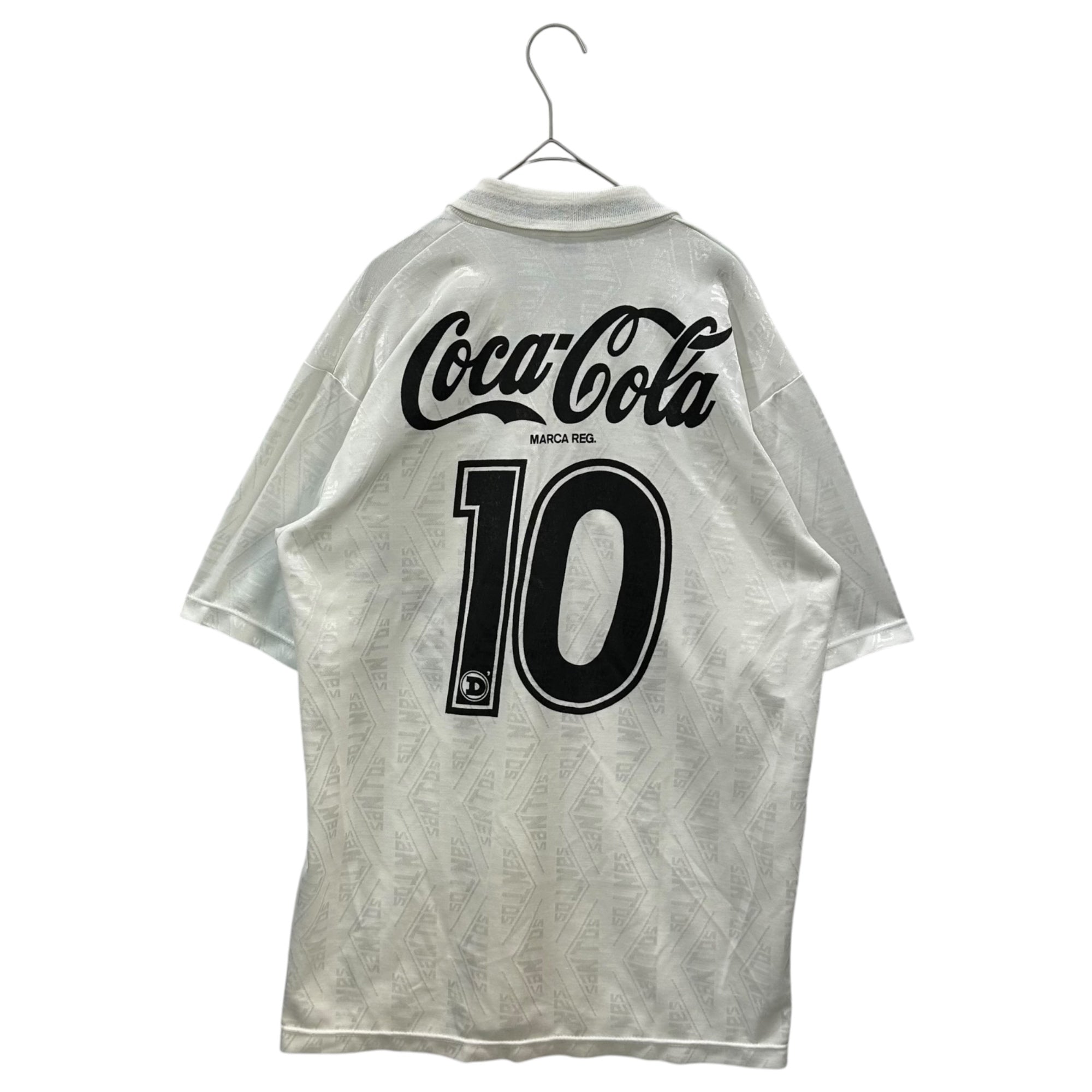 DELEEERRA (デレルバ) 1992 Santos FC S/S Match Shirt サントスFC 半袖 ゲームシャツ 表記消(L程度) ホワイト コカ・コーラ スポンサー 企業ロゴ