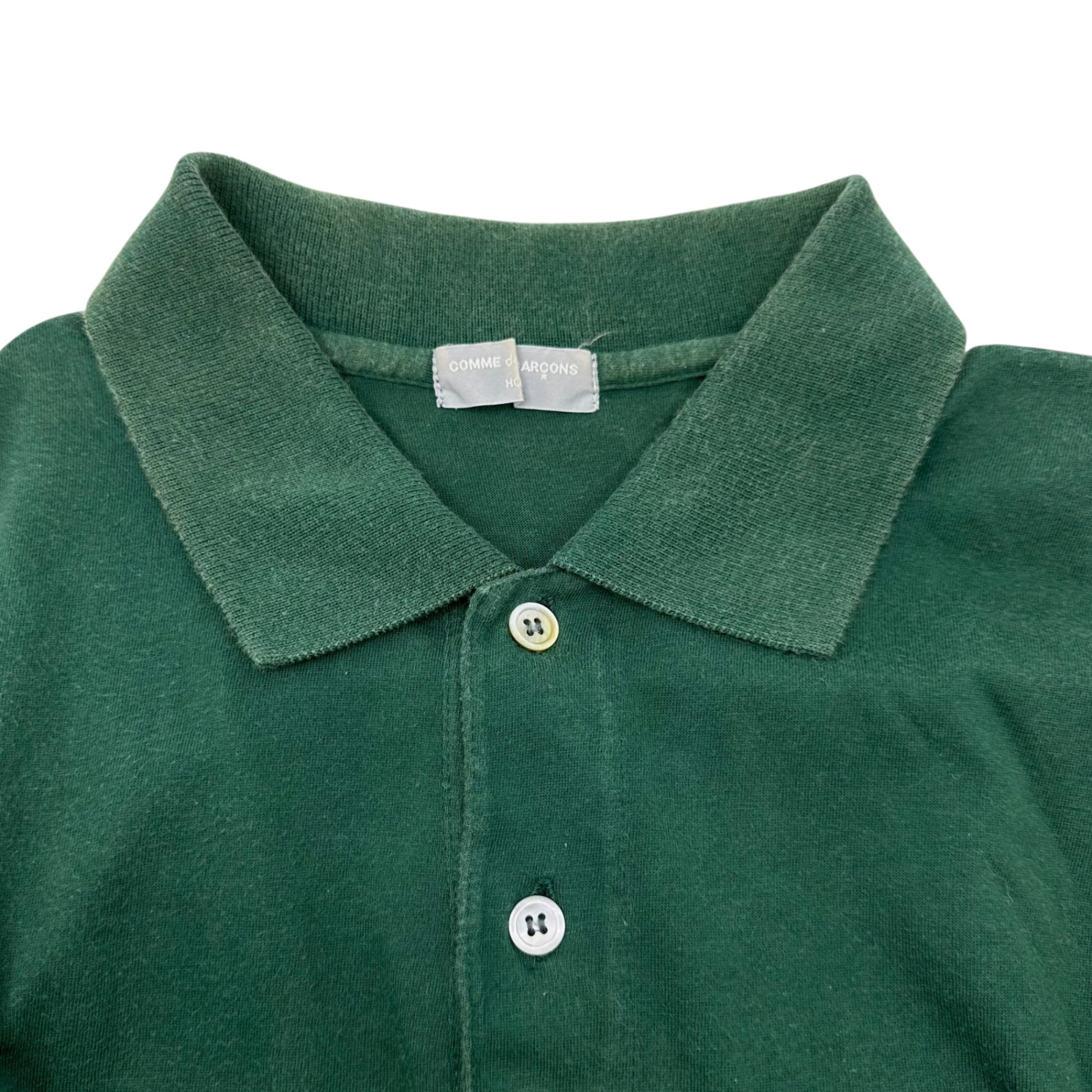 COMME des GARCONS HOMME(コムデギャルソンオム) 1989 back logo print polo shirt 80年代 バックロゴ プリント ポロシャツ 川久保玲 本人期 HT-020260 FREE グリーン ヴィンテージ 稀少品