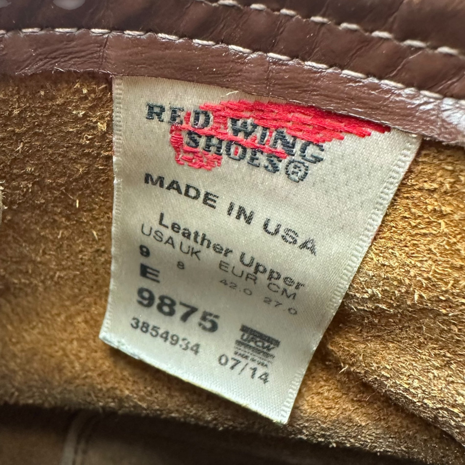 REDWING(レッドウィング) Irish Setter 6" Moc-Toe  アイリッシュセッター 6インチ モックトゥ ゴールド ラセット ブーツ 9875 9E(27cm) ライトブラウン ワーク 犬タグ 復刻 2014年製造