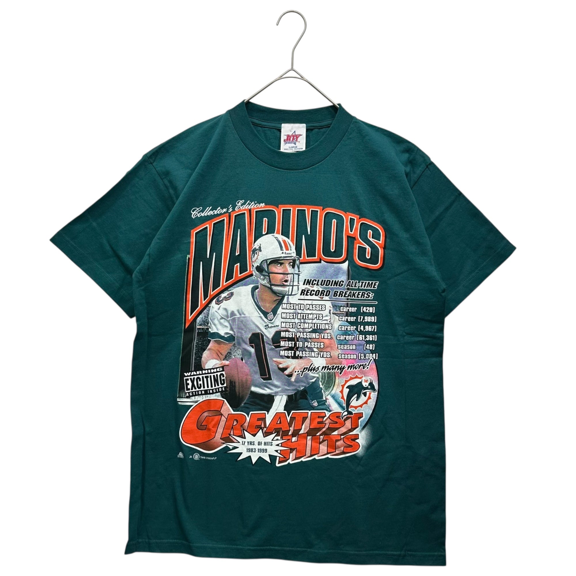 VINTAGE(ヴィンテージ) 00's Miami Dolphins GREATEST HITS マイアミ ドルフィンズ グレーテスト ヒッツ Tシャツ L グリーン 2000年 NFL