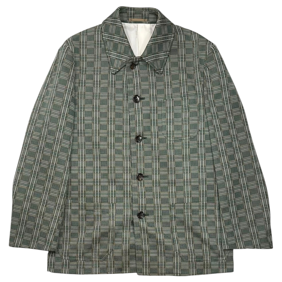 COMME des GARCONS HOMME PLUS(コムデギャルソンオムプリュス) 2002SS Esther Check Cutout Back Jacket エステル チェック カットアウトバック ジャケット PE-J013 M グリーン AD2001 00s 蛍光期 アーカイブ 稀少