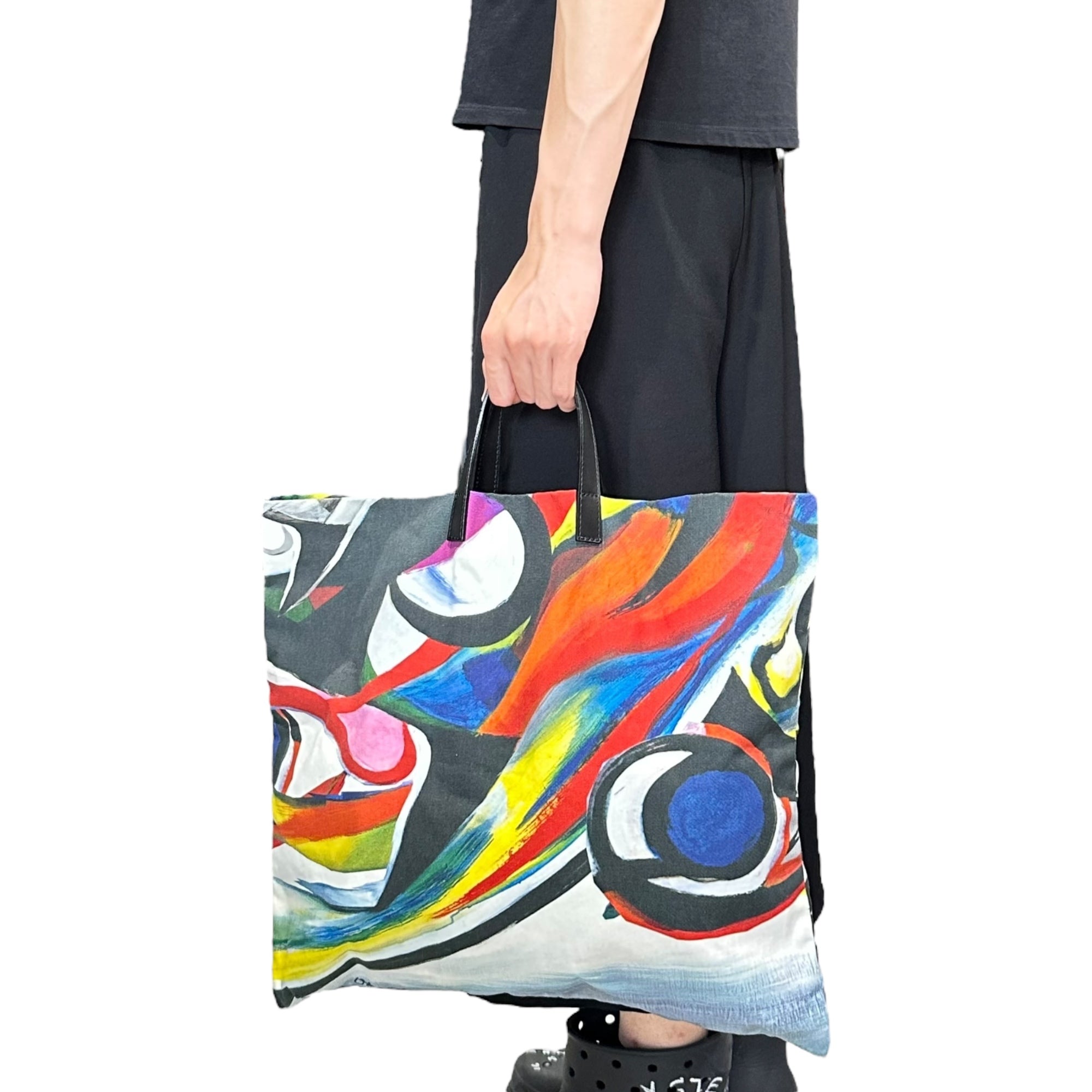 COMME des GARCONS(コムデギャルソン) 12AW Xmas Holiday explosion ”Taro Okamoto” Leather Handle Graphic Tote "岡本太郎" レザー ハンドル グラフィック トート OJ-K 206 マルチ コラボ