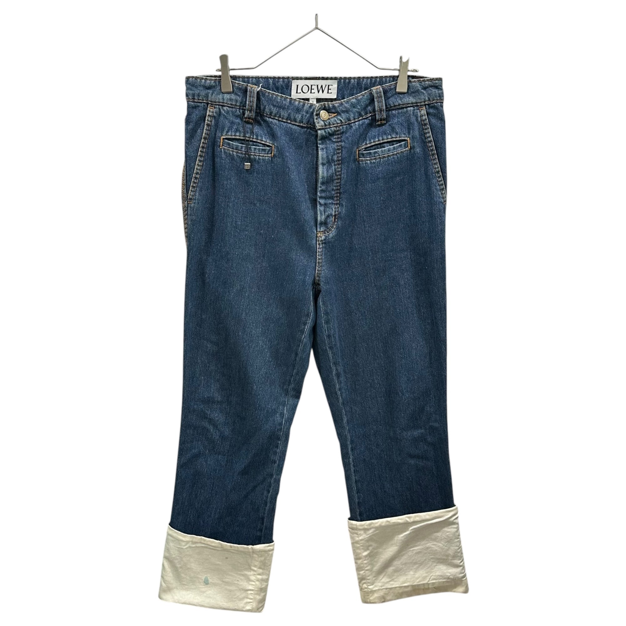 LOEWE(ロエベ) Fisherman Cotton Denim Straight Pants フィッシャーマン コットン デニム ストレート パンツ 28003861 40 インディゴ×ホワイト