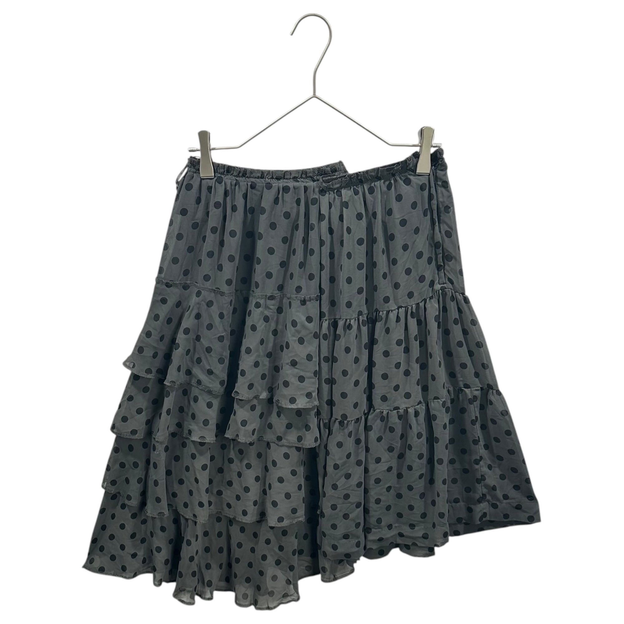 COMME des GARCONS(コムデギャルソン) 2013SS Polka-Dot Sheer Tiered Skirt ドット シースルー ティアード スカート GK-S043 XS グレー×ブラック AD2012